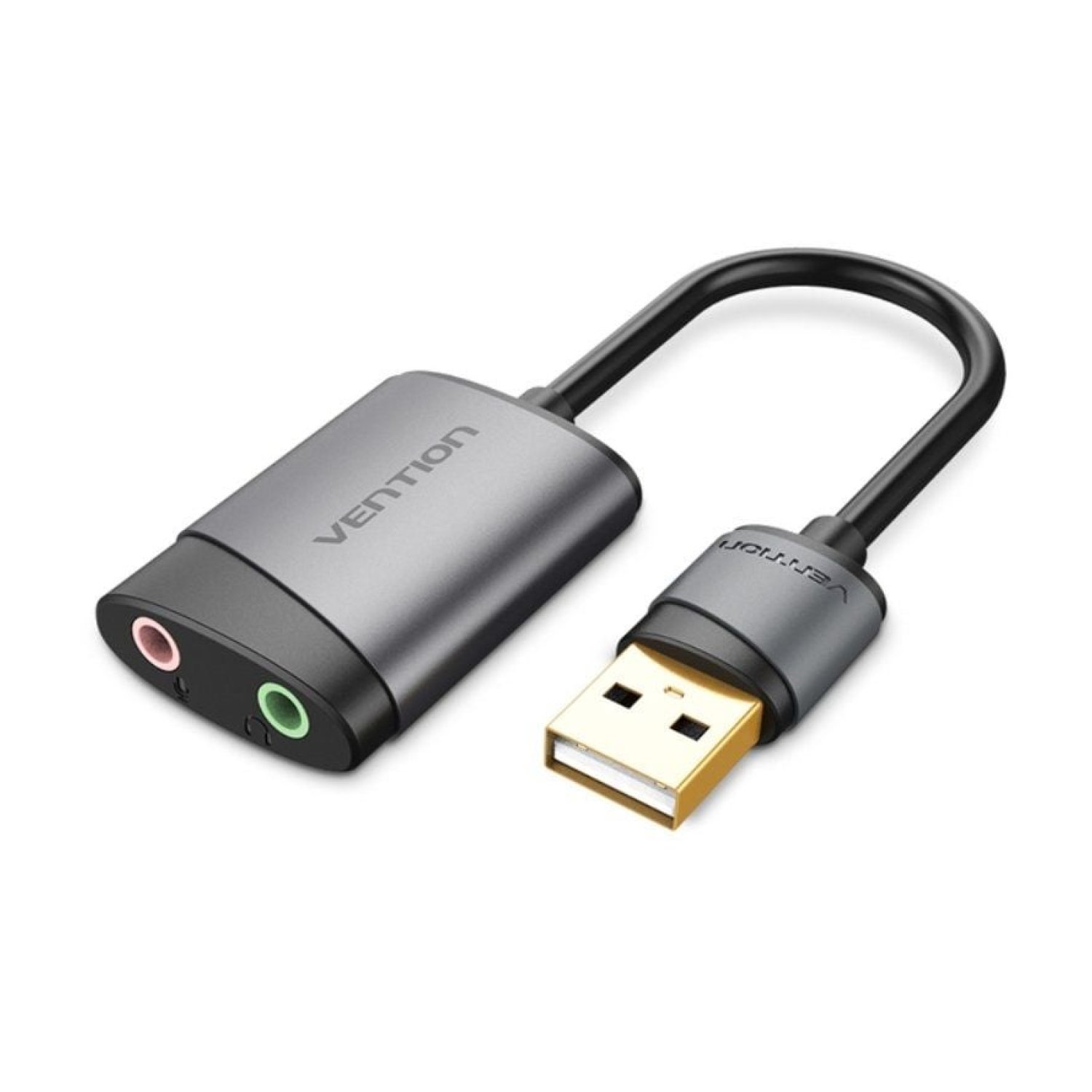 Vention · Tarjeta de Sonido USB · 2x Jack 3.5mm · Adaptador Macho