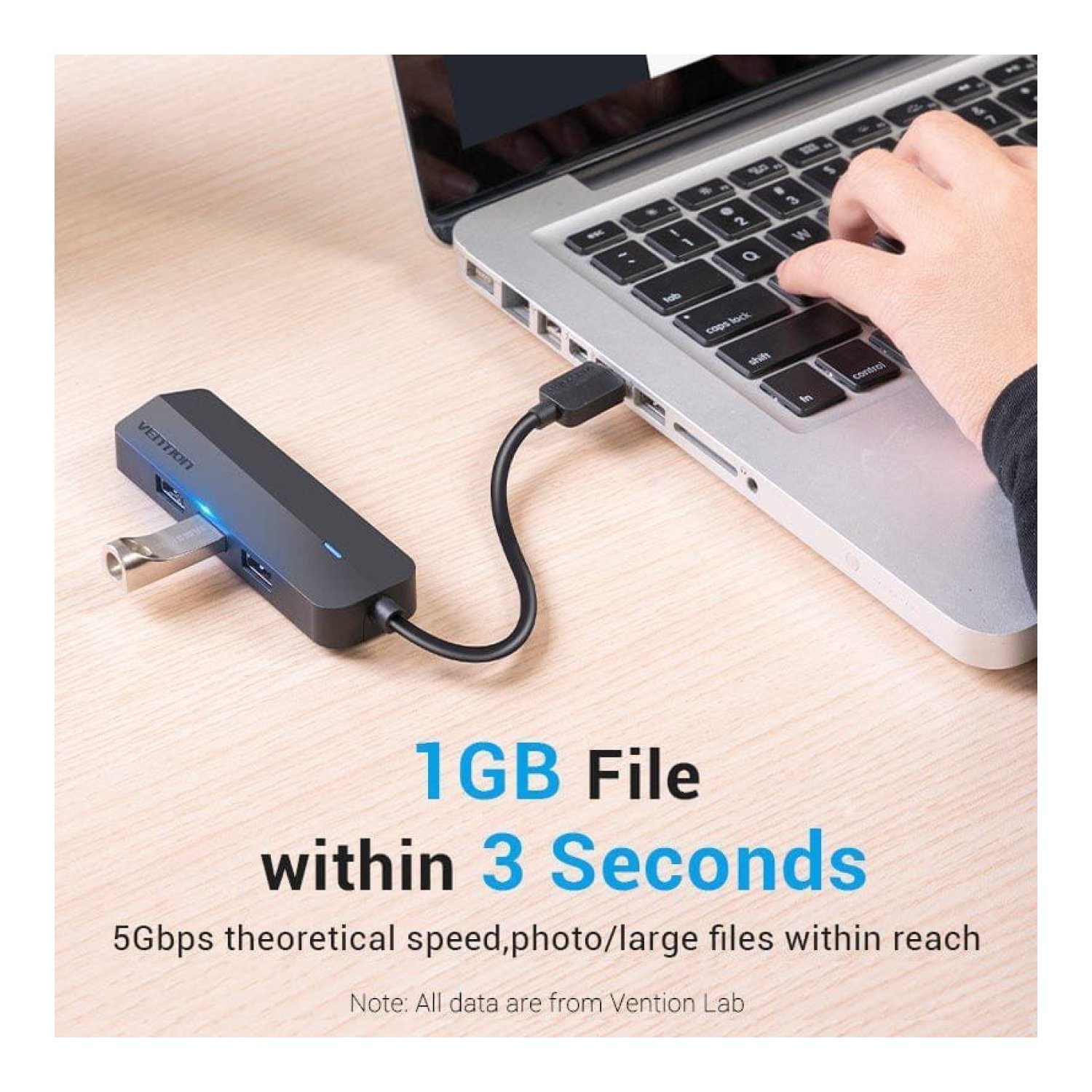 Vention Hub USB 3.0 · RJ45 · 3xUSB · 1xMicro USB PD