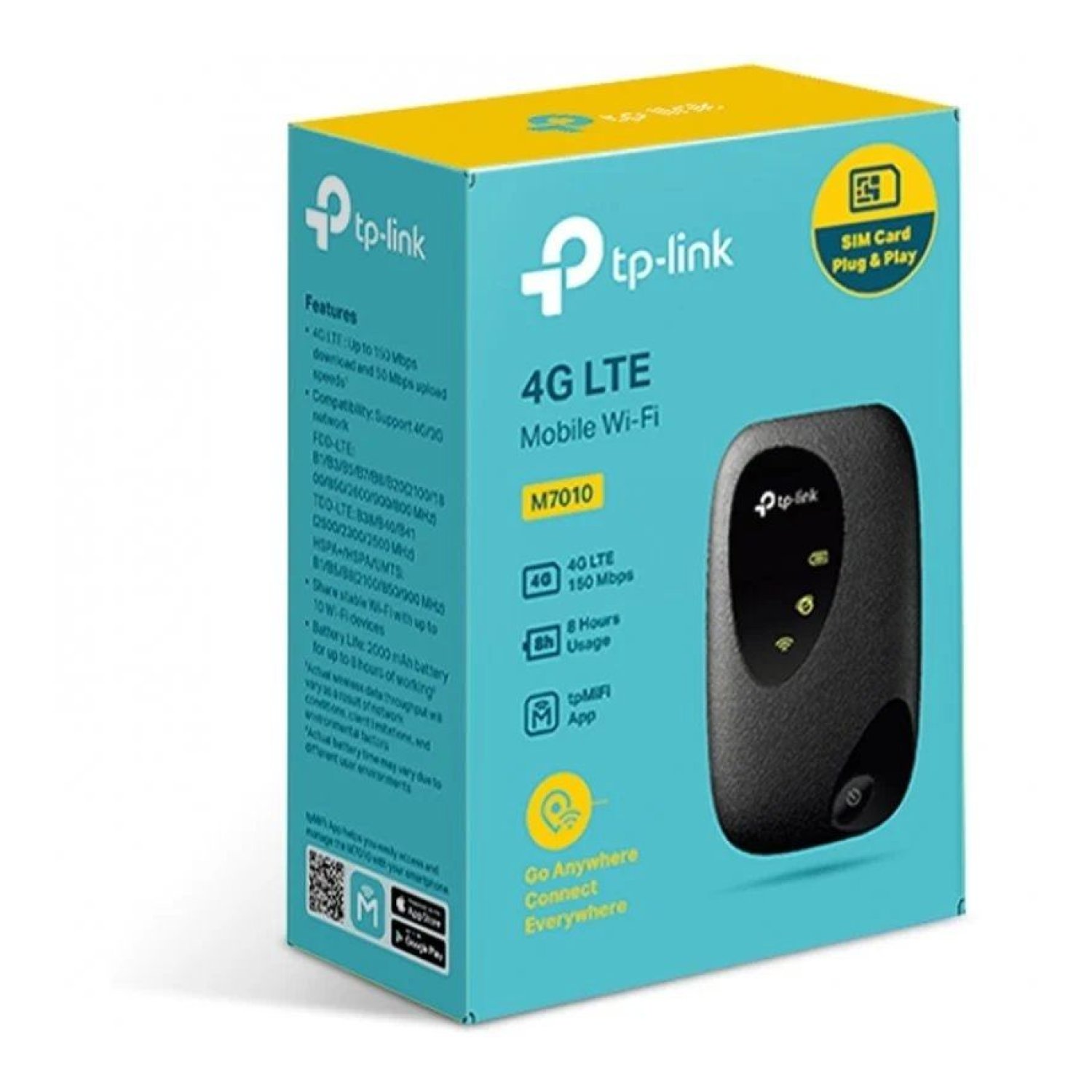 TP-Link M7010 · Router 4G · 300Mbps · WiFi 802.11b/g/n · 2.4GHz · 1 Antena