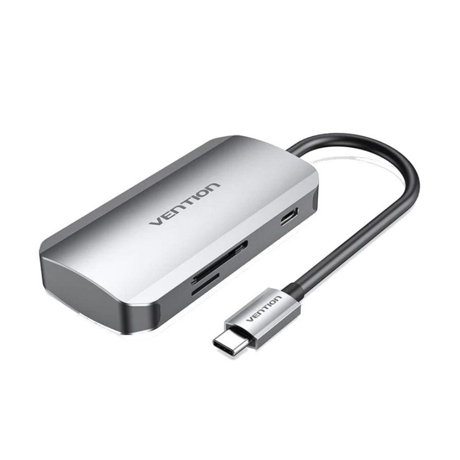 Vention Docking USB Tipo-C · 3xUSB · PD · Lector SD/MicroSD · Gris