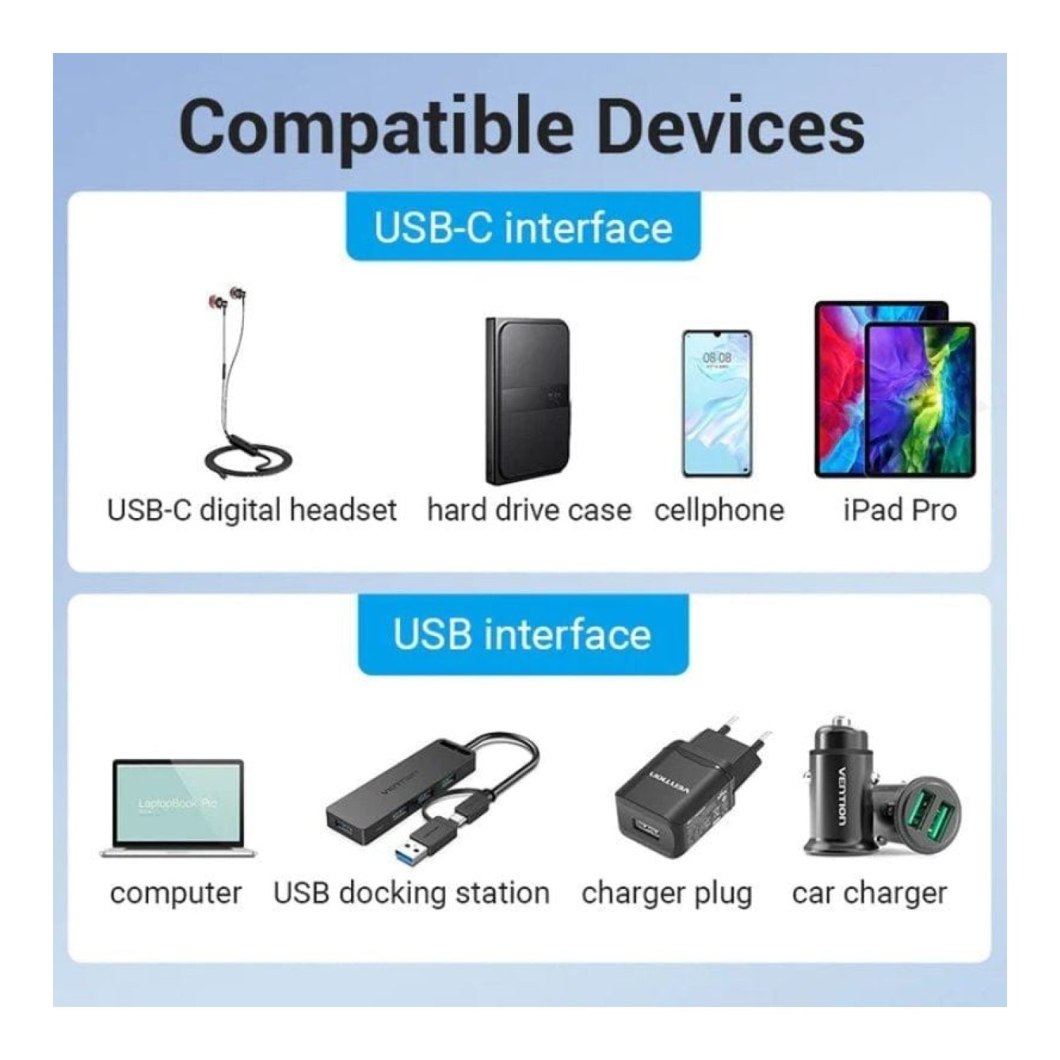 Vention Adaptador USB 3.0 · USB Macho a USB-C Hembra