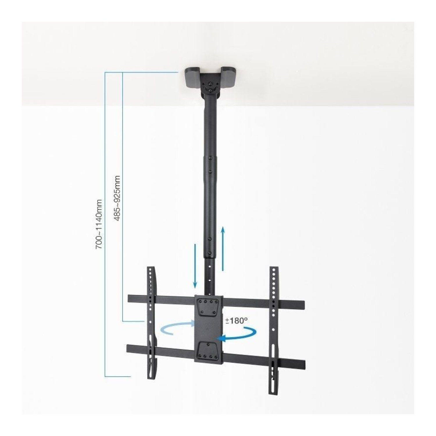 TooQ Soporte Techo Giratorio · 43-86" · Hasta 60kg · Inclinable y Nivelable