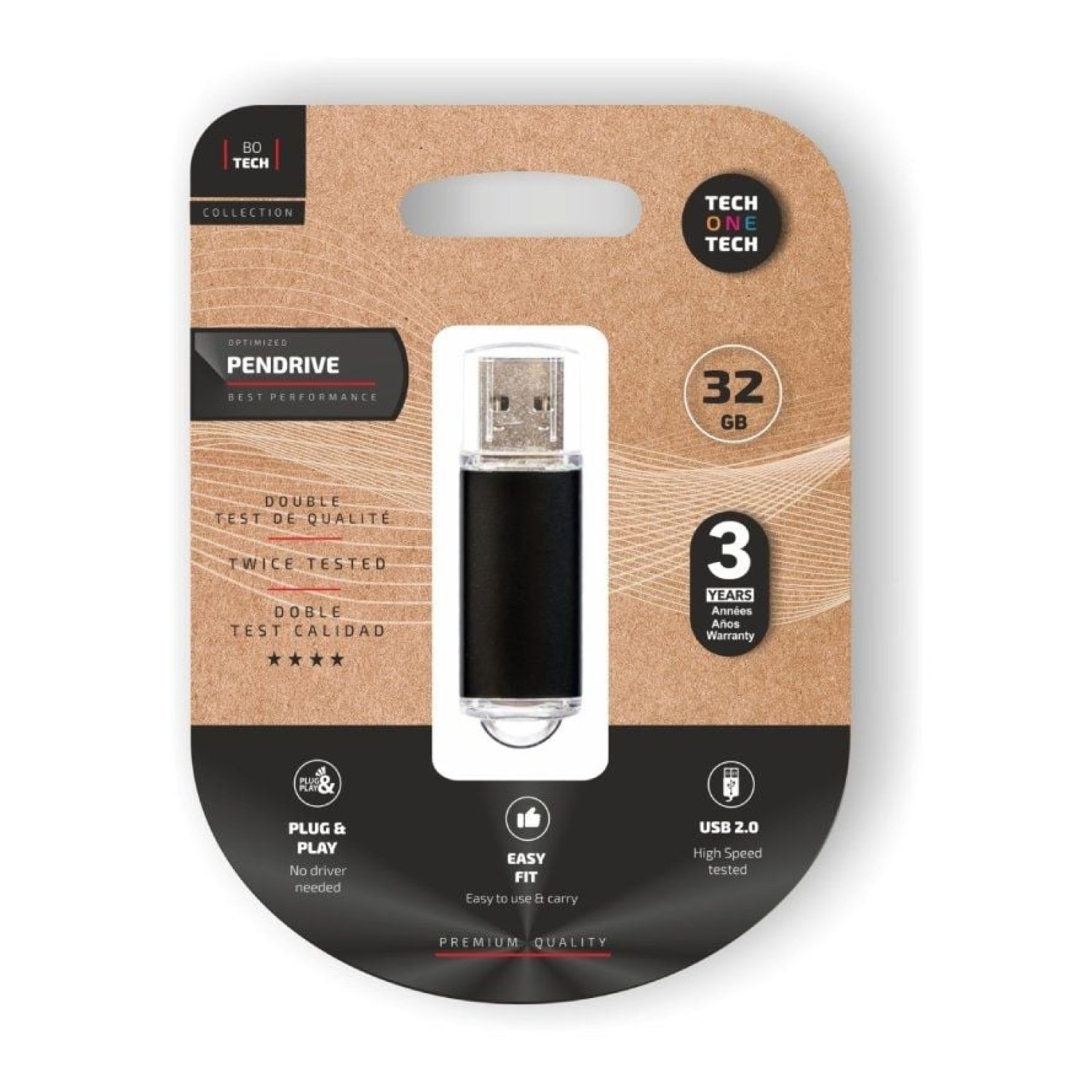 Tech One Tech · Pendrive 32GB · USB 2.0 · Negro