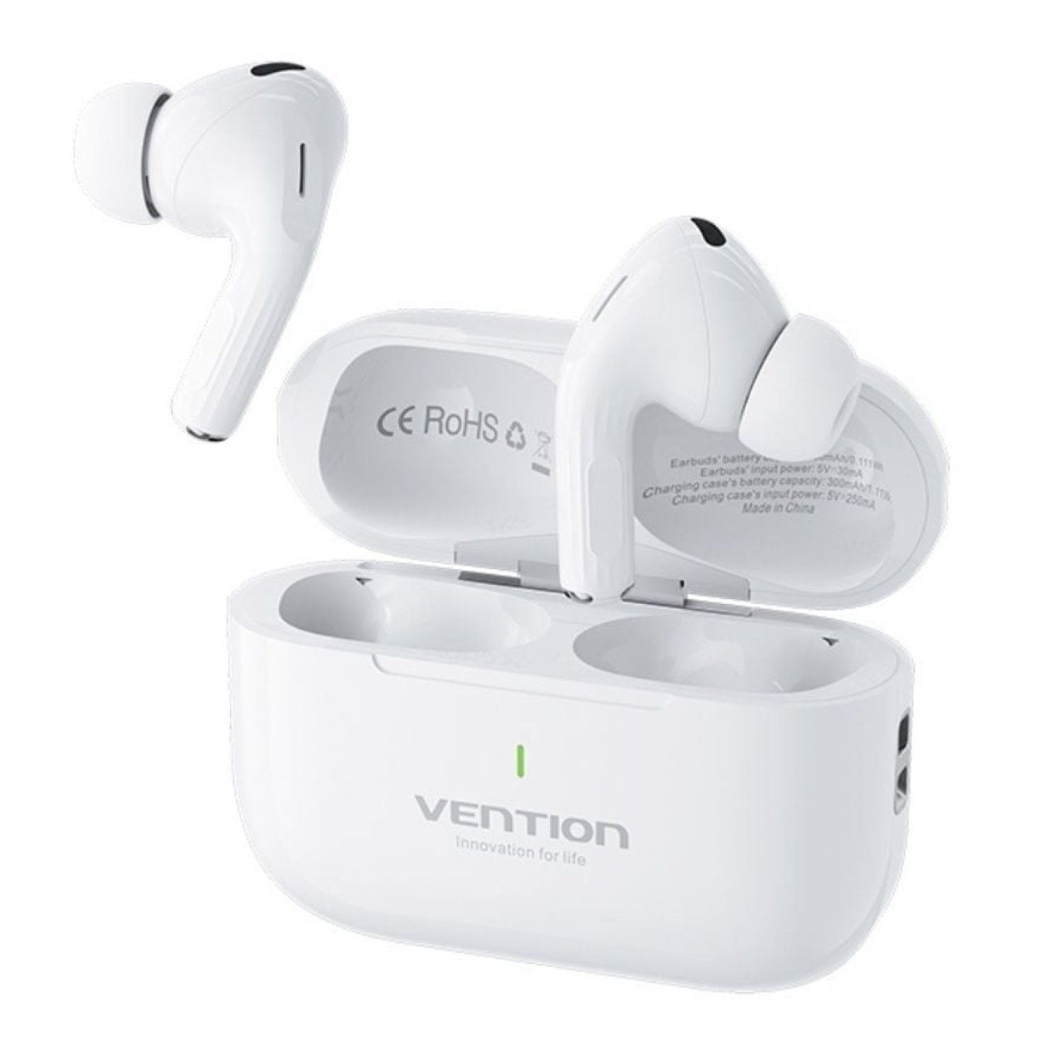 Vention Echo Lite E11 · Auriculares Bluetooth · Autonomía 6h · Con estuche de carga · Blancos