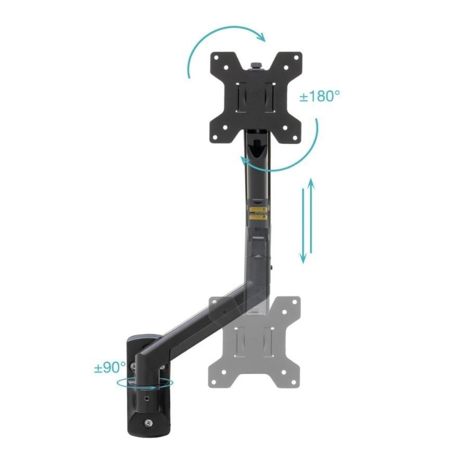TooQ LP1334TNR-B · Soporte Giratorio para Monitor · Hasta 10kg · Inclinable y Rotatorio