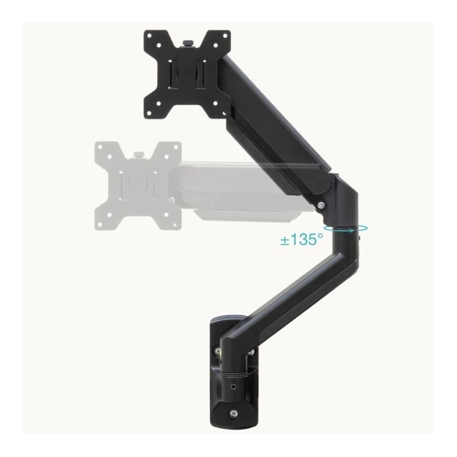 TooQ LP1334TNR-B · Soporte Giratorio para Monitor · Hasta 10kg · Inclinable y Rotatorio