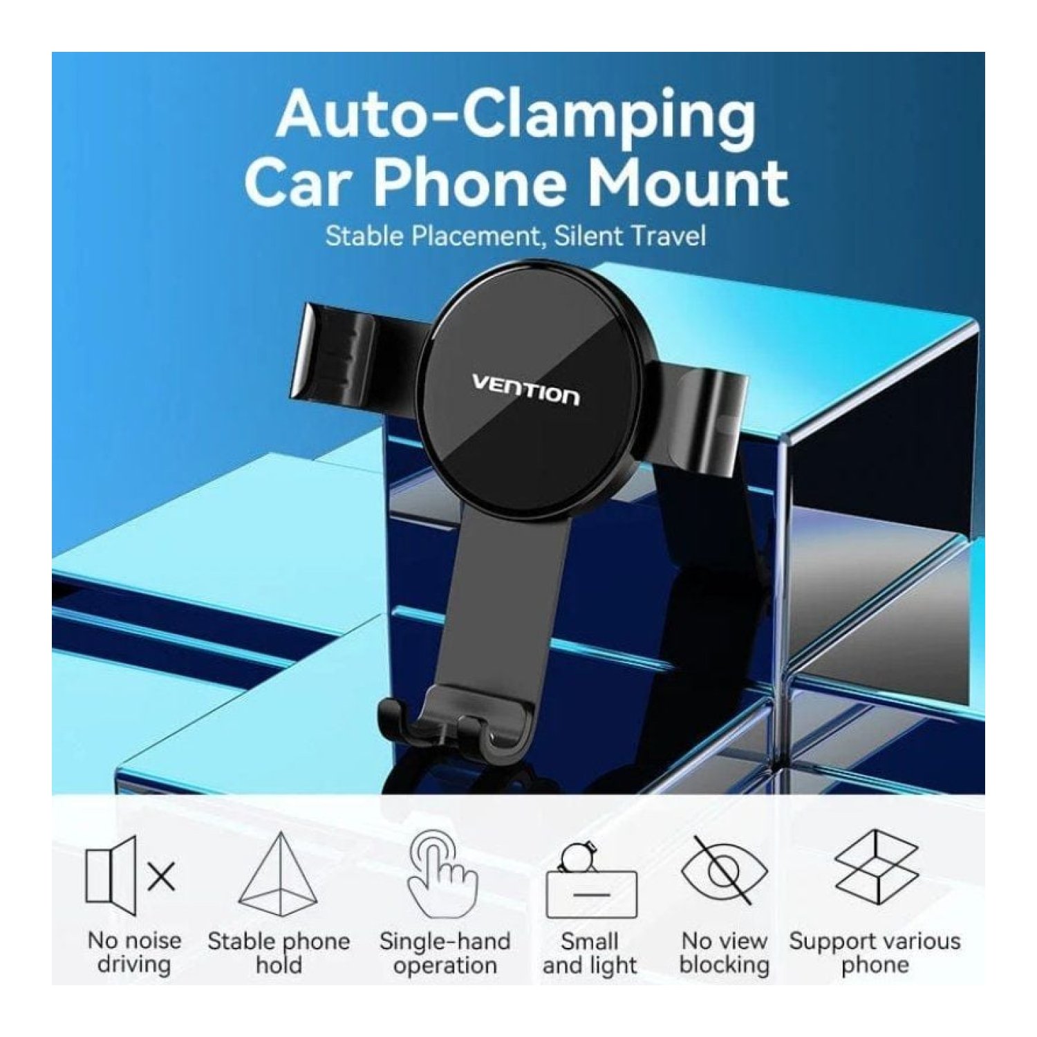 Soporte de Smartphone para Coche Vention KCGB0/ Negro