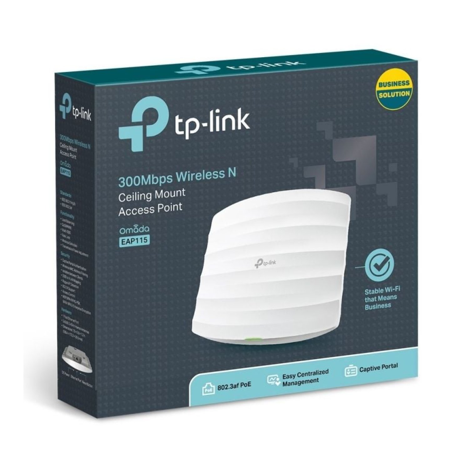 TP-Link Omada EAP115 · Punto de Acceso PoE · 300Mbps · 2.4GHz · WiFi 802.11n
