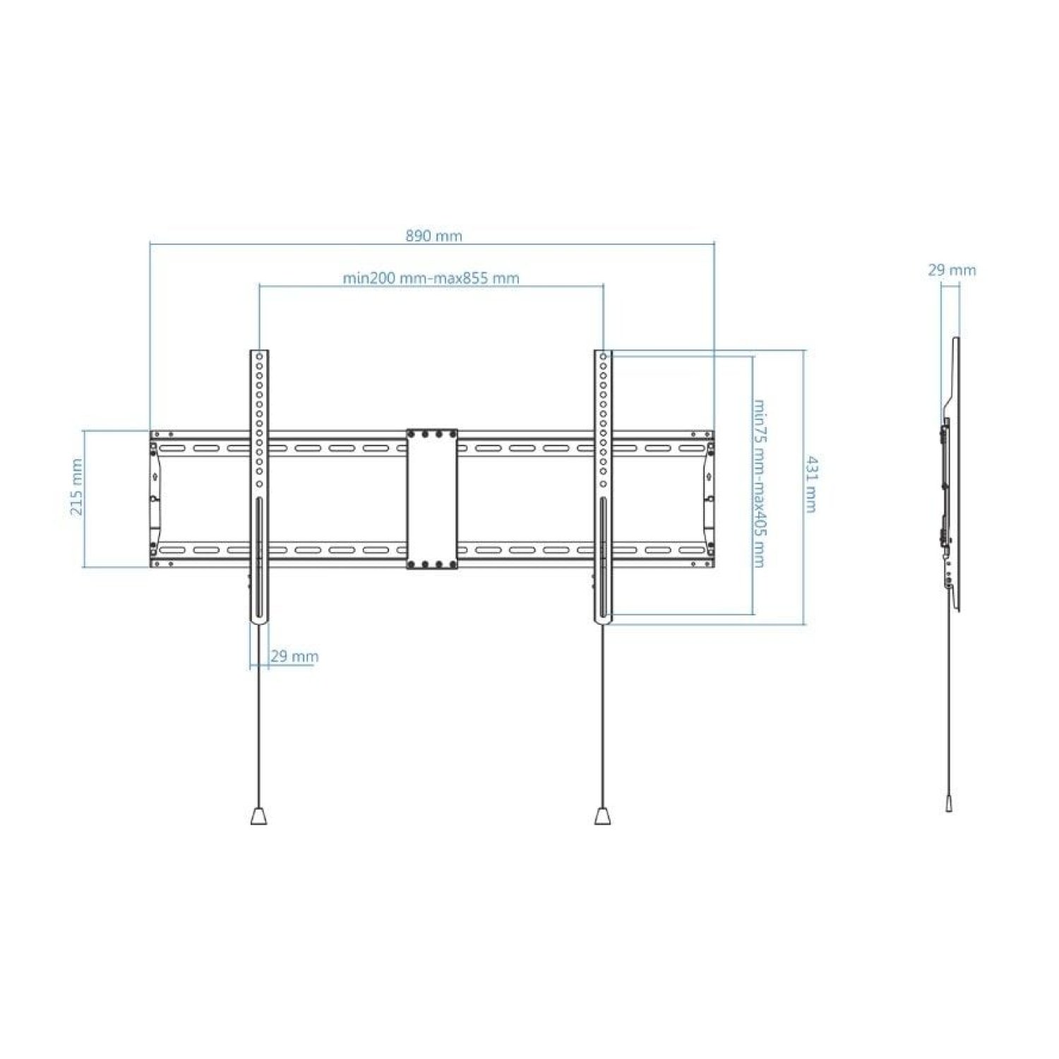 TooQ LP4390F-B · Soporte Pared Fijo · 43-90" · Hasta 70kg