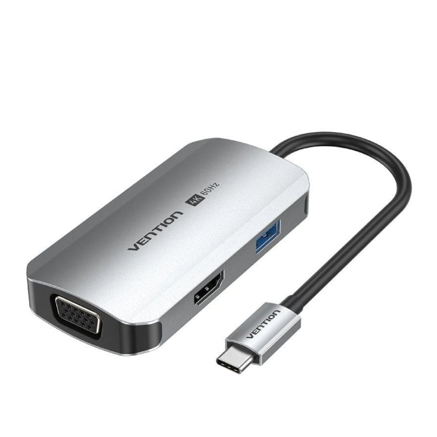Vention Docking USB Tipo-C · HDMI · VGA · USB · PD · Gris