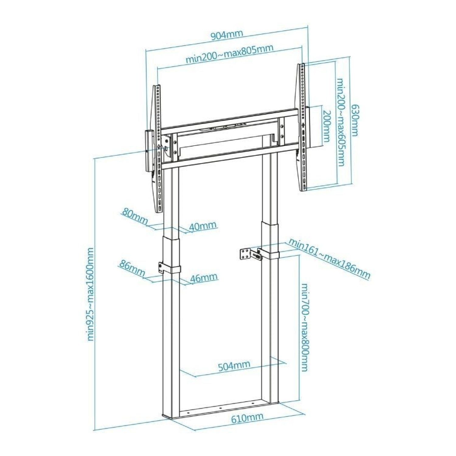 TooQ Hiperión FS2280M-B · Soporte Pared/Suelo · 55-100" · Hasta 120kg