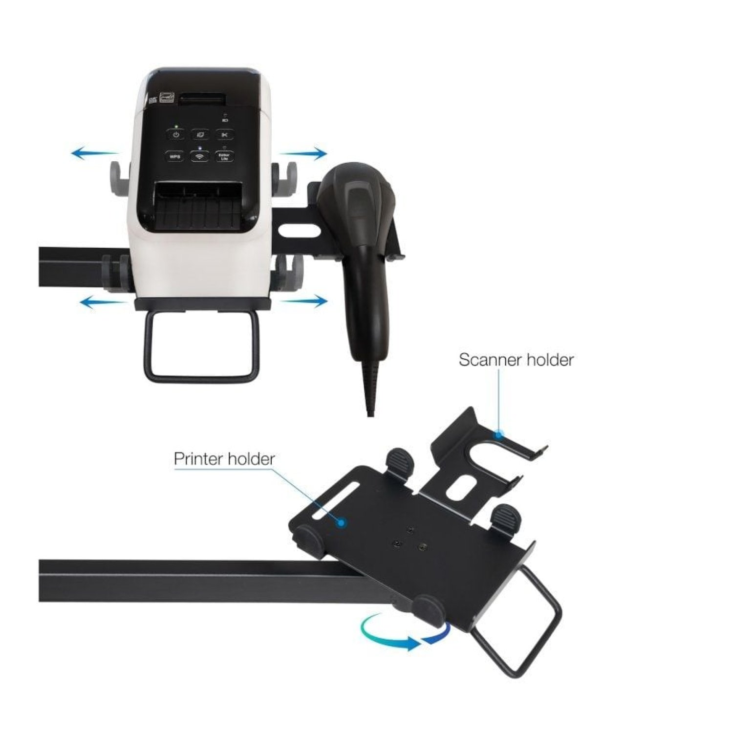 TooQ TQPM0002 · Soporte Mesa 2 Monitores · Giratorio e Inclinable · Hasta 9kg