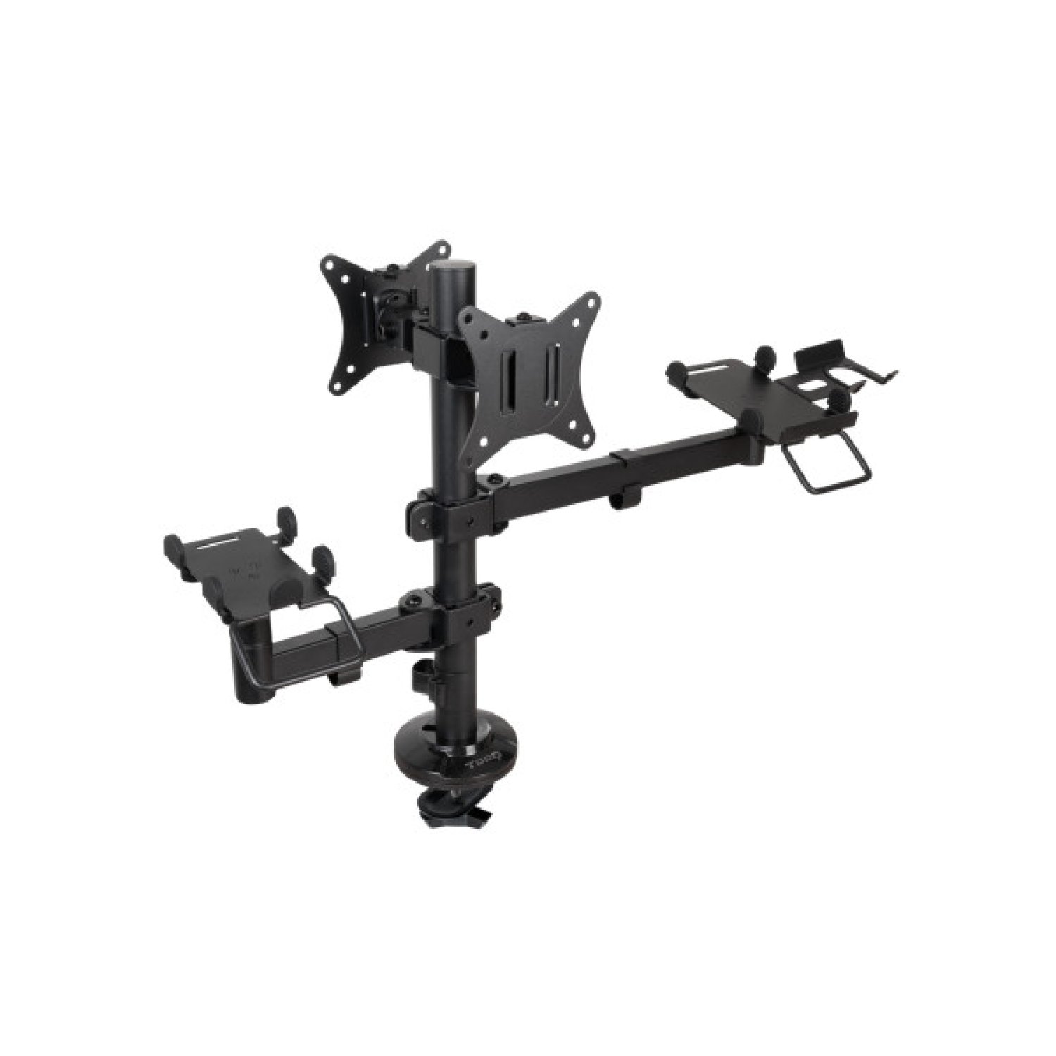 TooQ TQPM0002 · Soporte Mesa 2 Monitores · Giratorio e Inclinable · Hasta 9kg