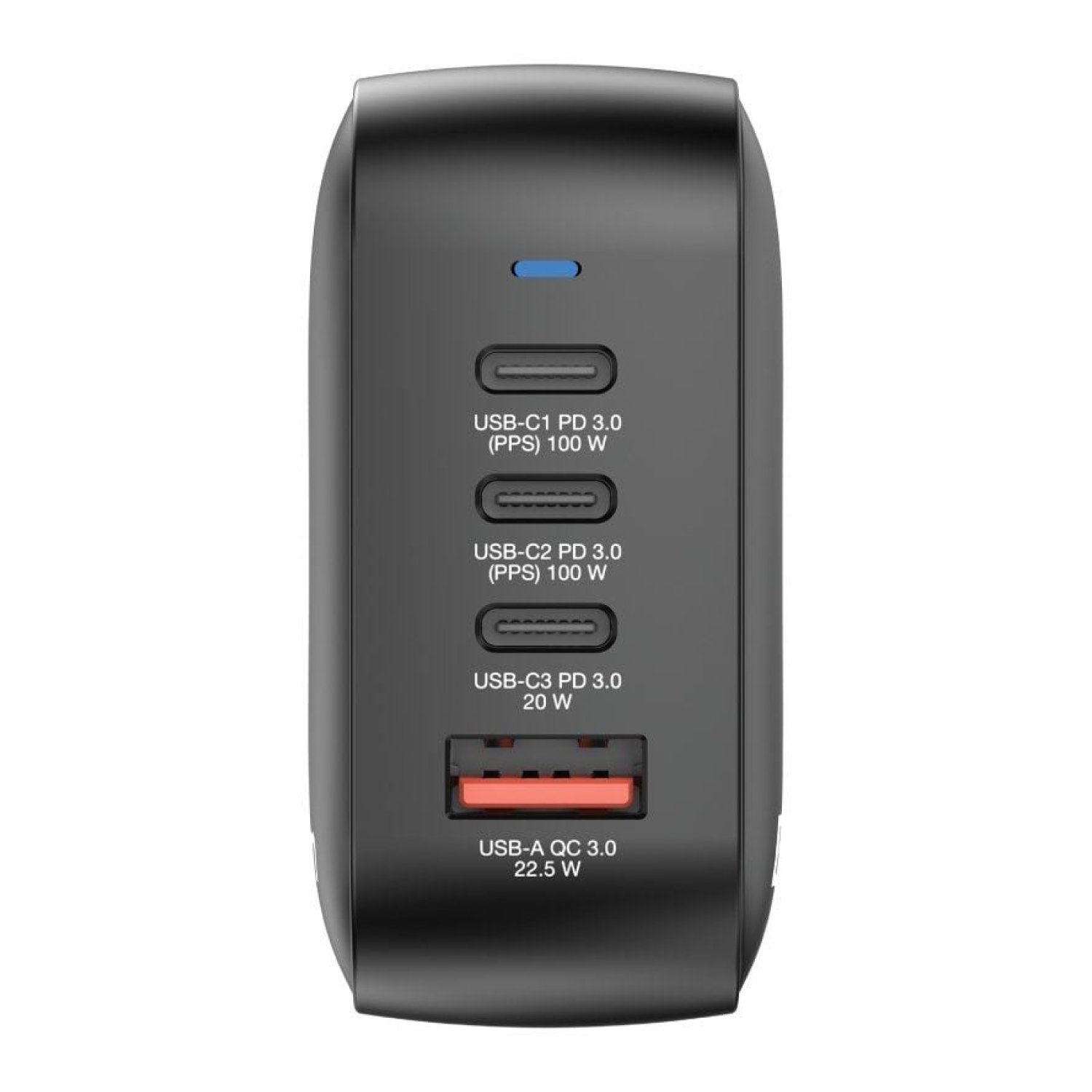 Verbatim Mini GaN Wall Charger · 100W · 3 USB-C + 1 USB · Compacto para viaje