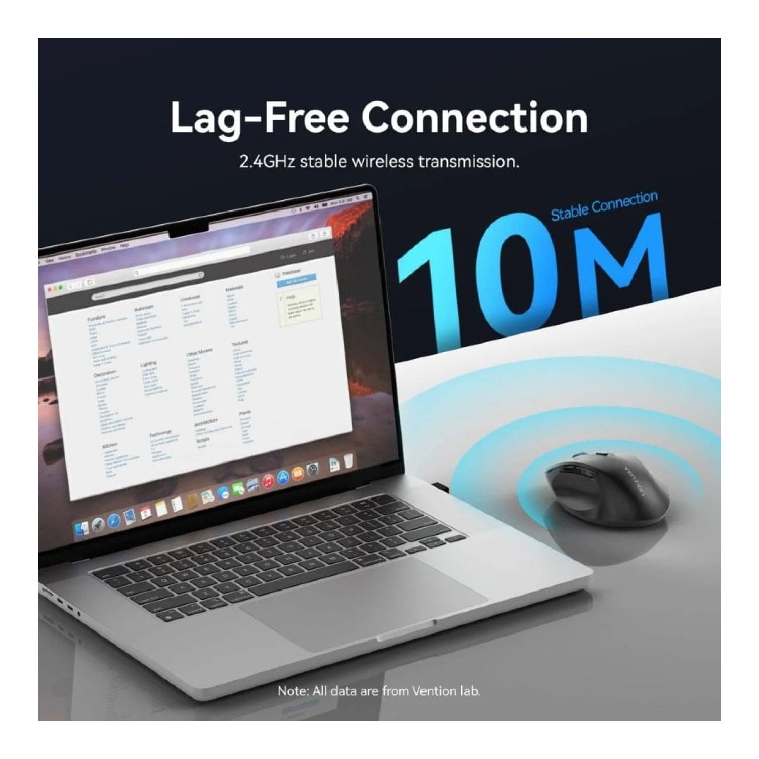 Vention · Ratón Ergonómico Inalámbrico · 4000 DPI