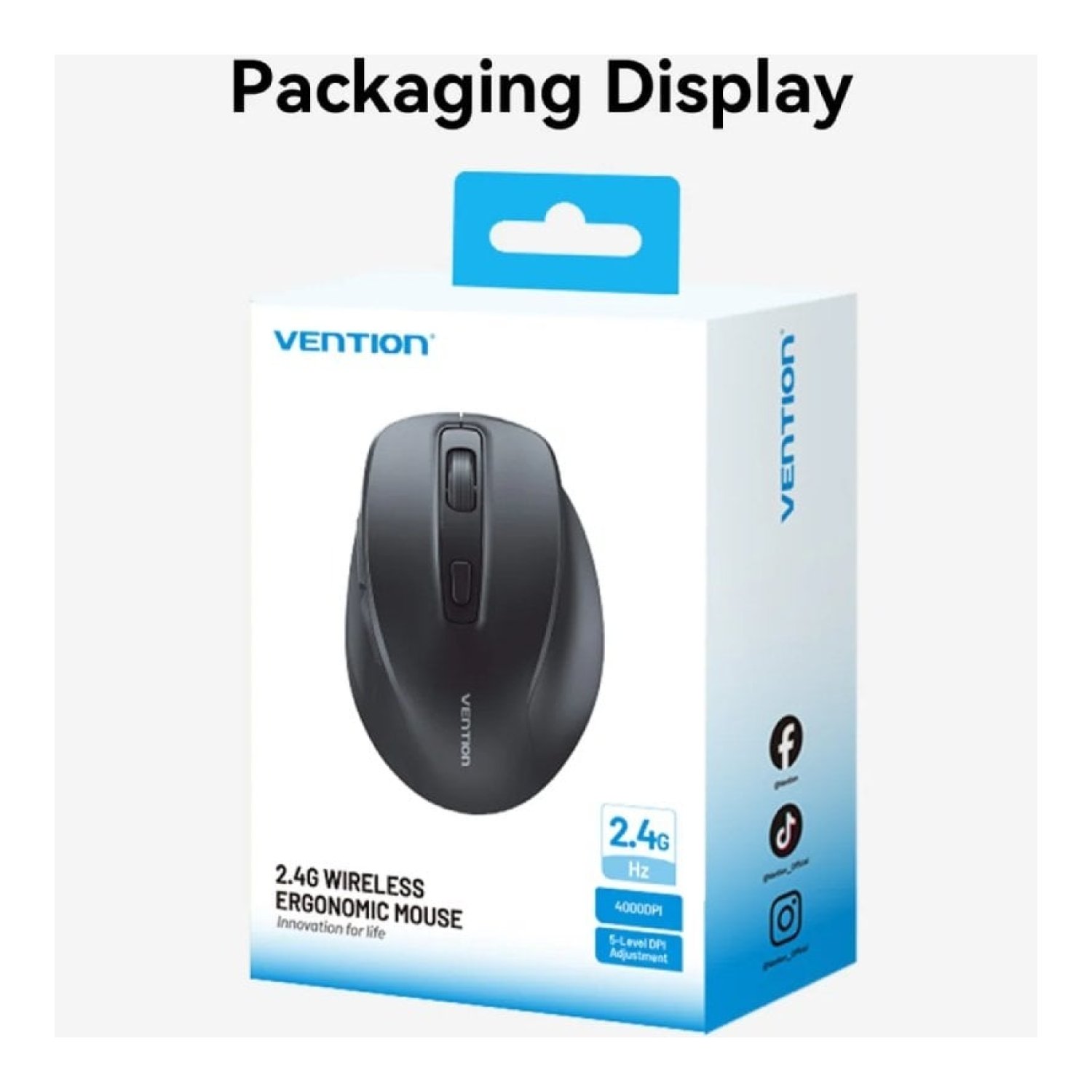 Vention · Ratón Ergonómico Inalámbrico · 4000 DPI