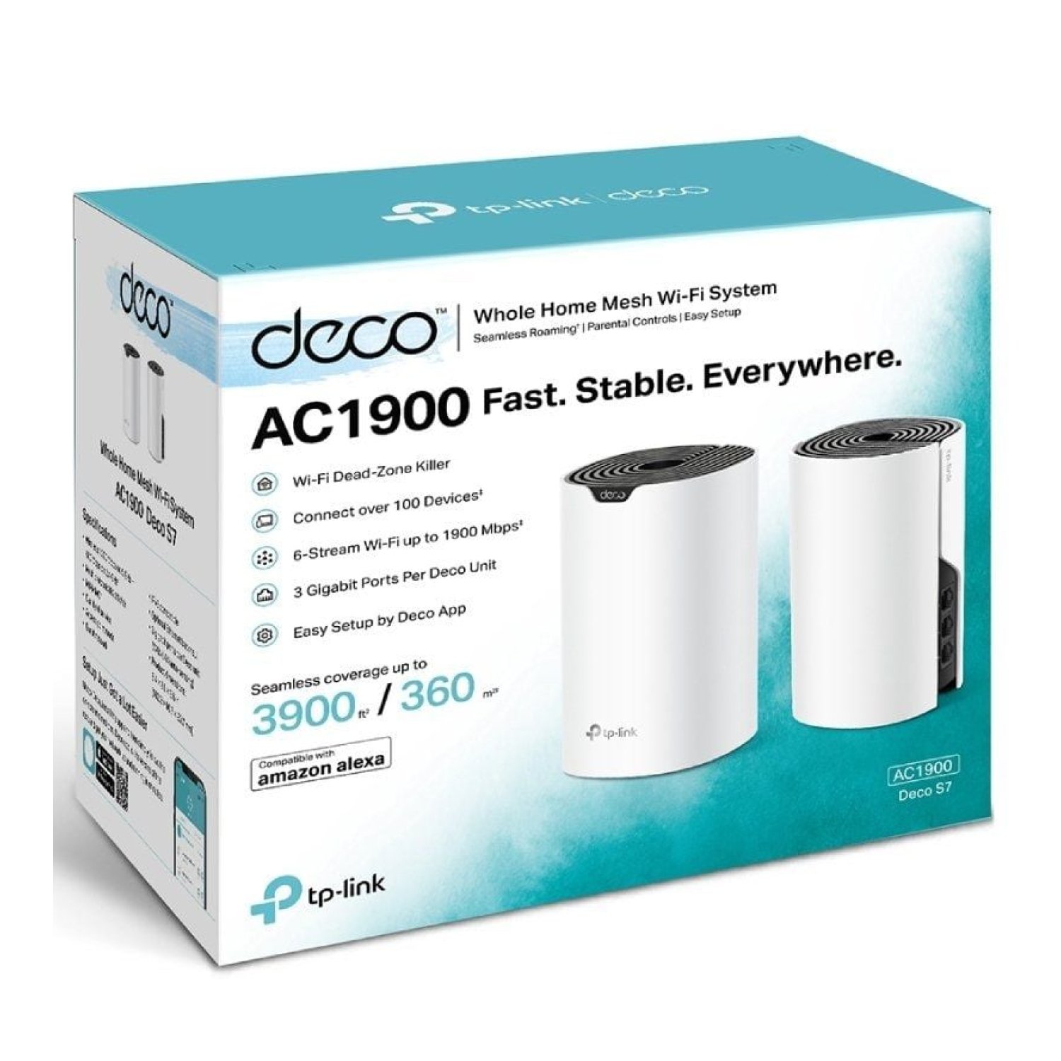 TP-Link Deco S7 · Sistema Mesh WiFi · 1900 Mbps · 2.4GHz + 5GHz · Pack 2 unidades