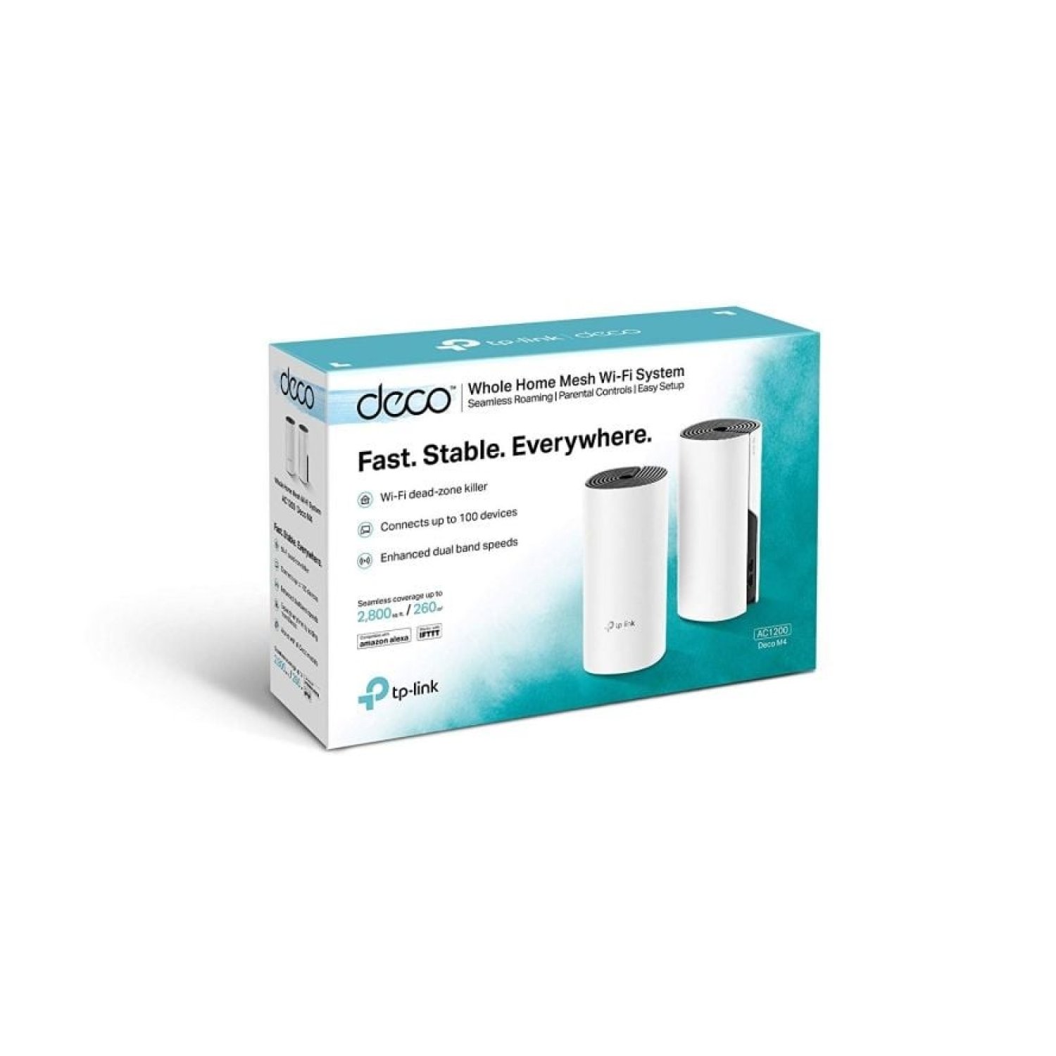 TP-Link Deco M4 · Sistema Mesh WiFi · 1200Mbps · Doble Banda 2.4GHz/5GHz · Pack 2 Unidades