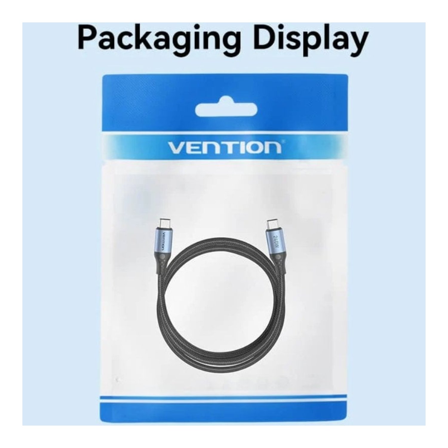 Vention Cable USB-C a USB-C · 5A · 240W · 480Mbps · 50cm · Azul y Negro