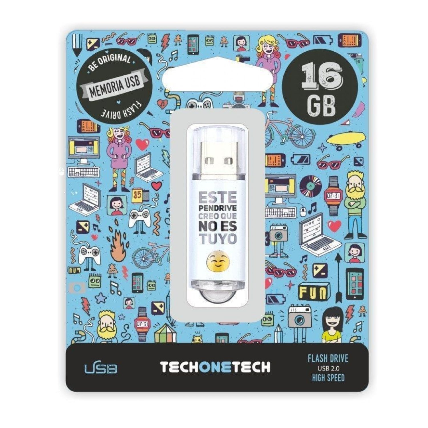 Tech One Tech · Pendrive 16GB · USB 2.0 · No Es Tuyo