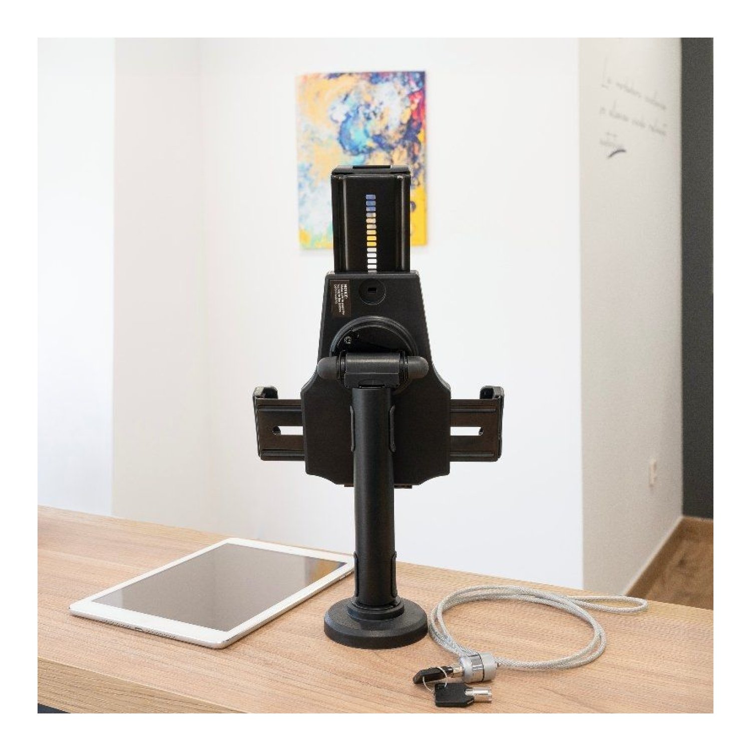 TooQ TQTDS0812 · Soporte Mesa/Pared Smartphone Tablet · Antirrobo · Negro