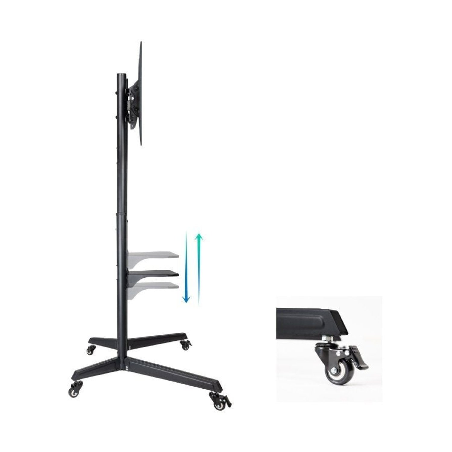 TooQ FS1170M-B · Soporte Suelo Inclinable · 37-70" · Ruedas · Hasta 50kg