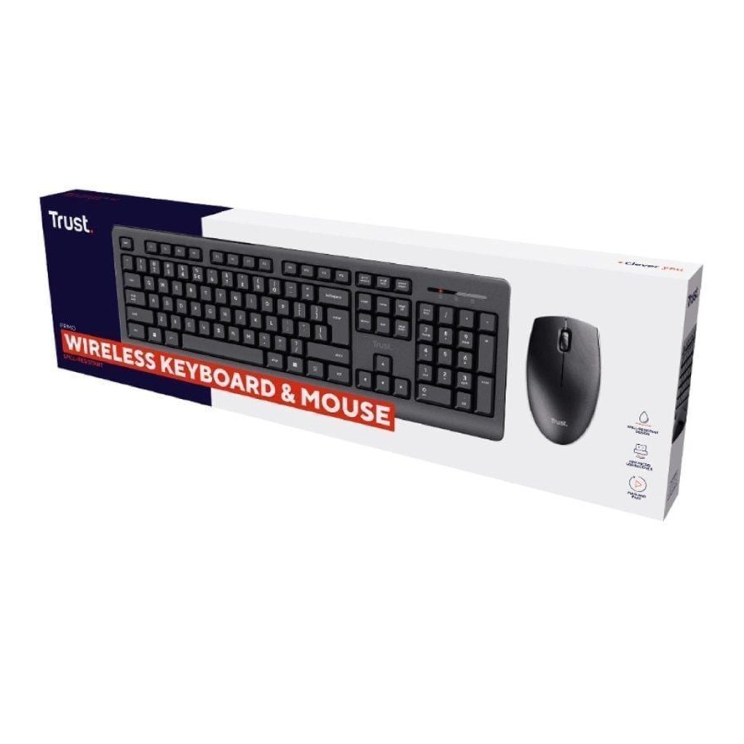 Trust Primo Wireless Deskset · Teclado y Ratón Inalámbricos