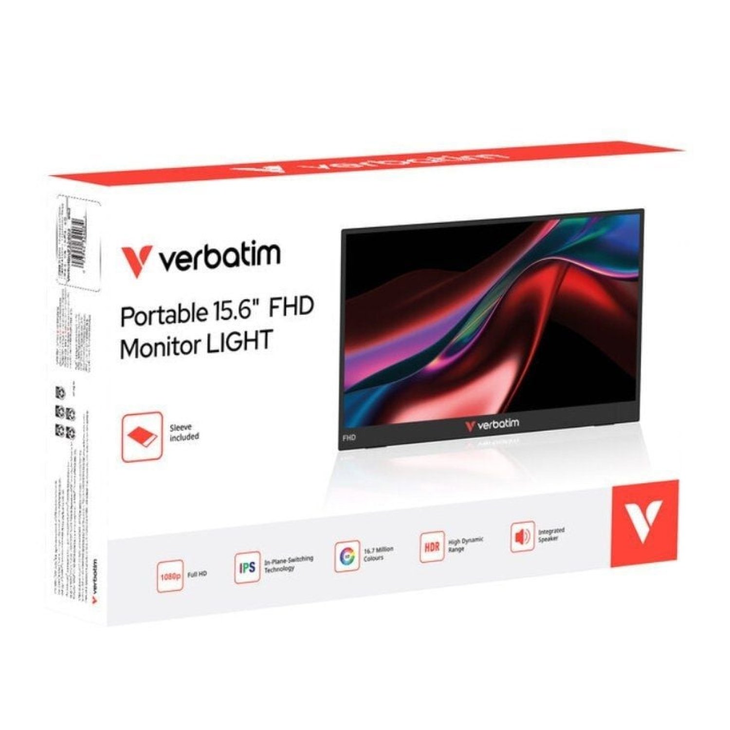 Verbatim Monitor Portátil · 15,6" Full HD · Multimedia · No táctil