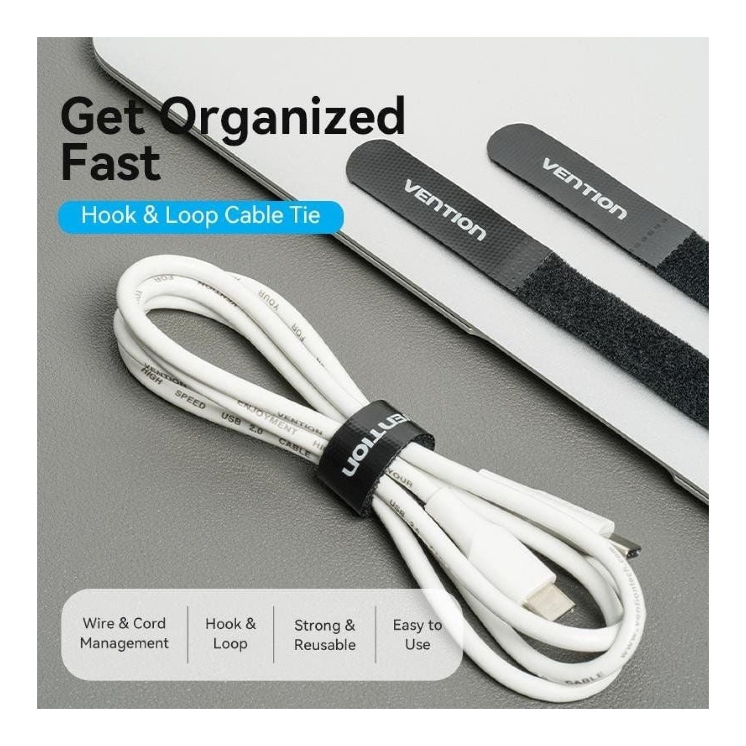 Vention · Organizador de Cables · 12cm · Adhesivo