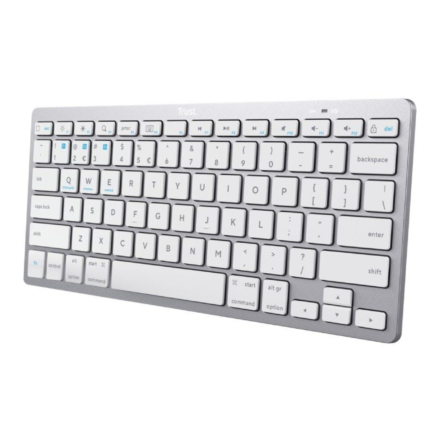 Trust Teclado Compacto Inalámbrico · Plata