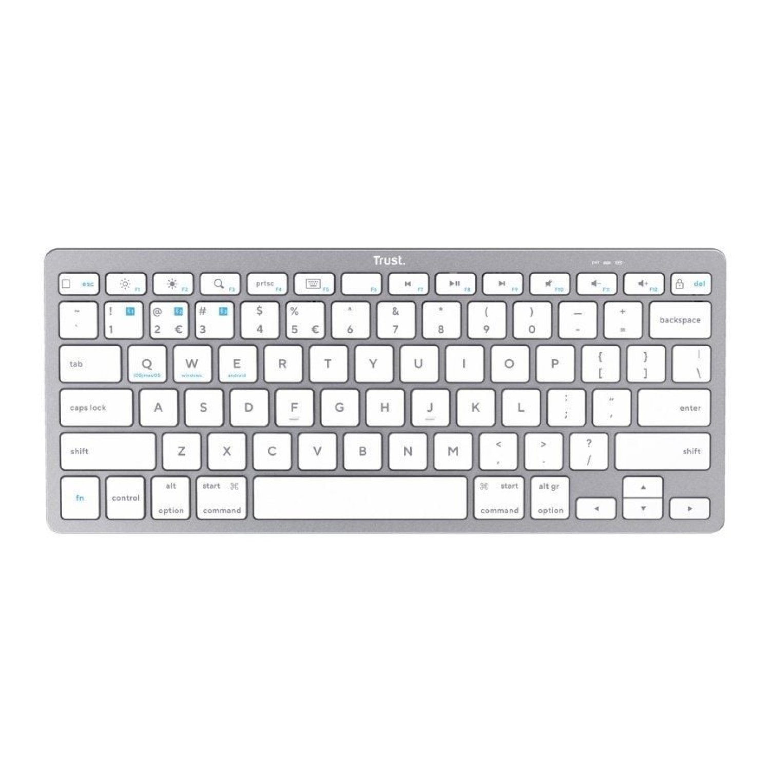 Trust Teclado Compacto Inalámbrico · Plata