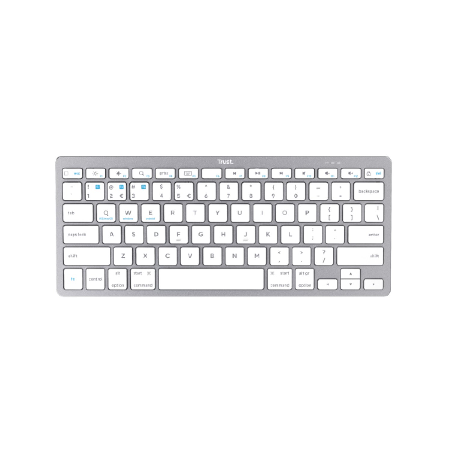 Trust Teclado Compacto Inalámbrico · Plata