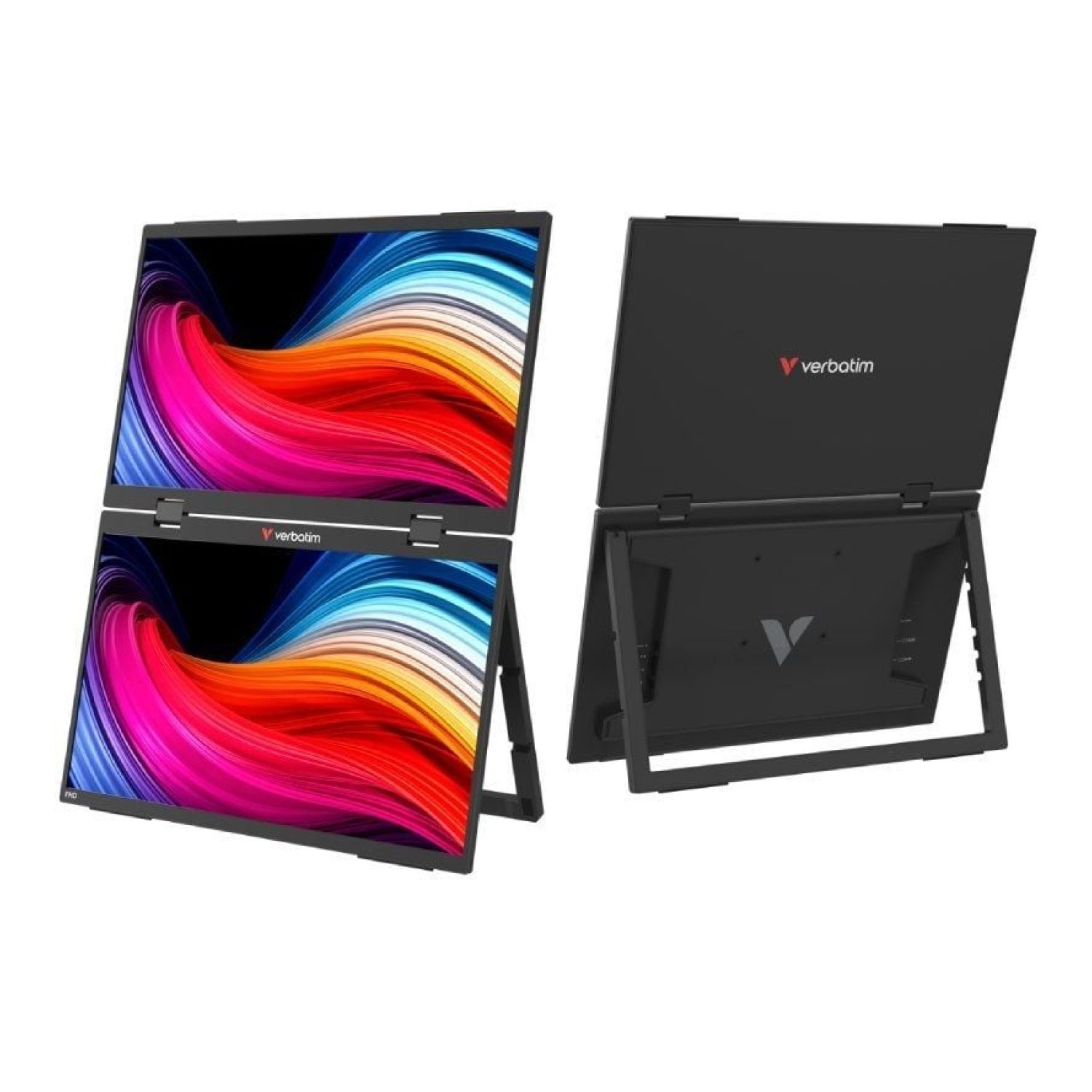 Monitor Portátil Táctil Verbatim Duo Essentials 15.6" + 15.6"/ Full HD/ Multimedia/ Negro