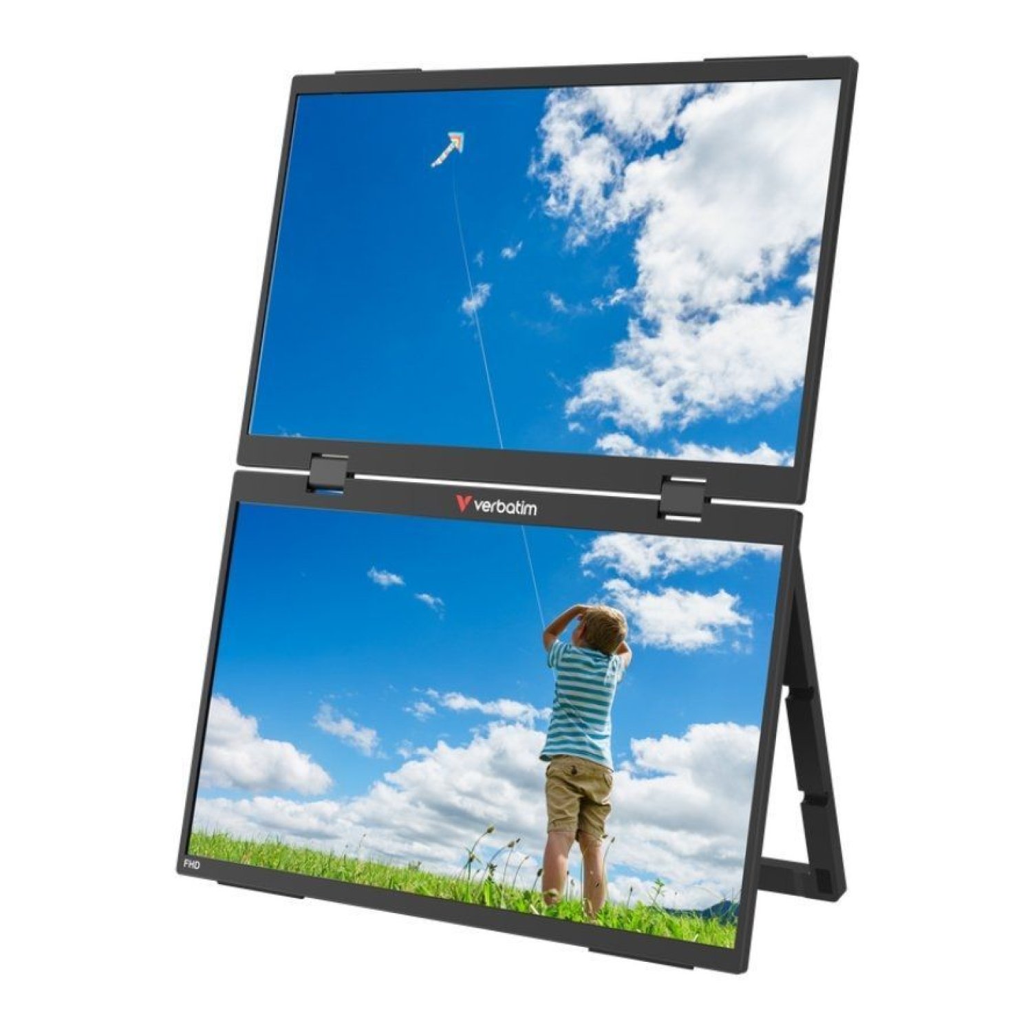 Monitor Portátil Táctil Verbatim Duo Essentials 15.6" + 15.6"/ Full HD/ Multimedia/ Negro