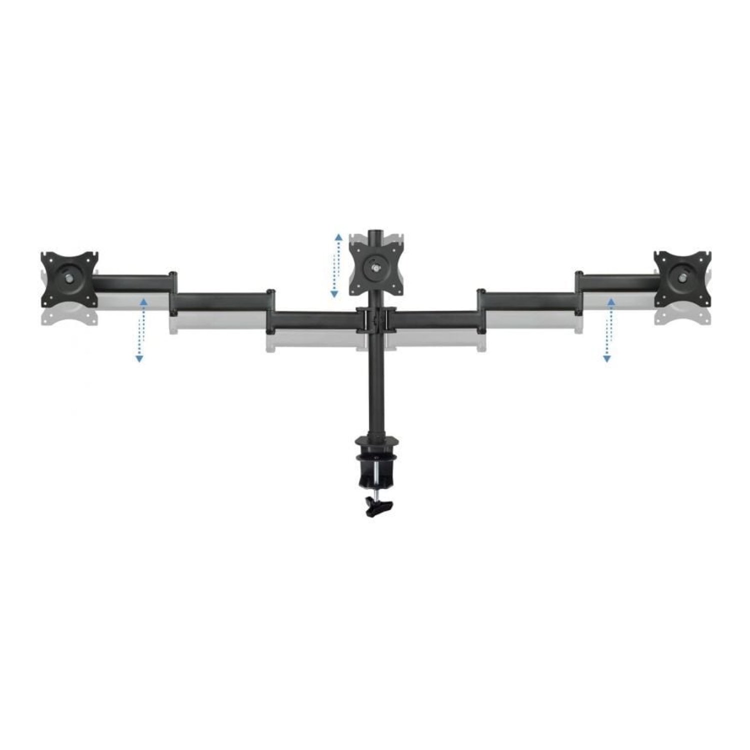 TooQ DB1327TN · Soporte Mesa 3 Monitores · Giratorio Inclinable · Hasta 8kg