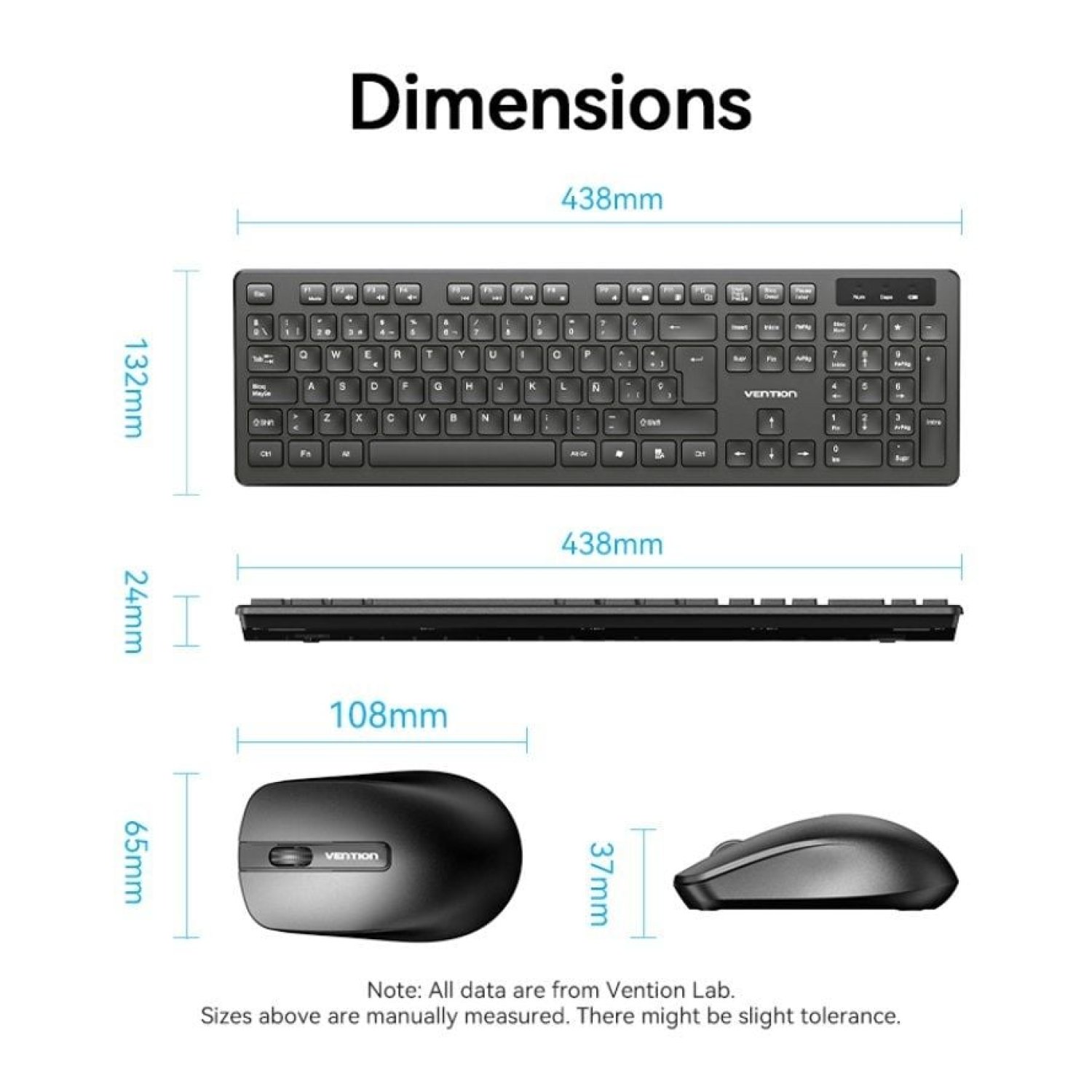 Vention · Combo Teclado y Ratón Inalámbricos · KTDB0-ES