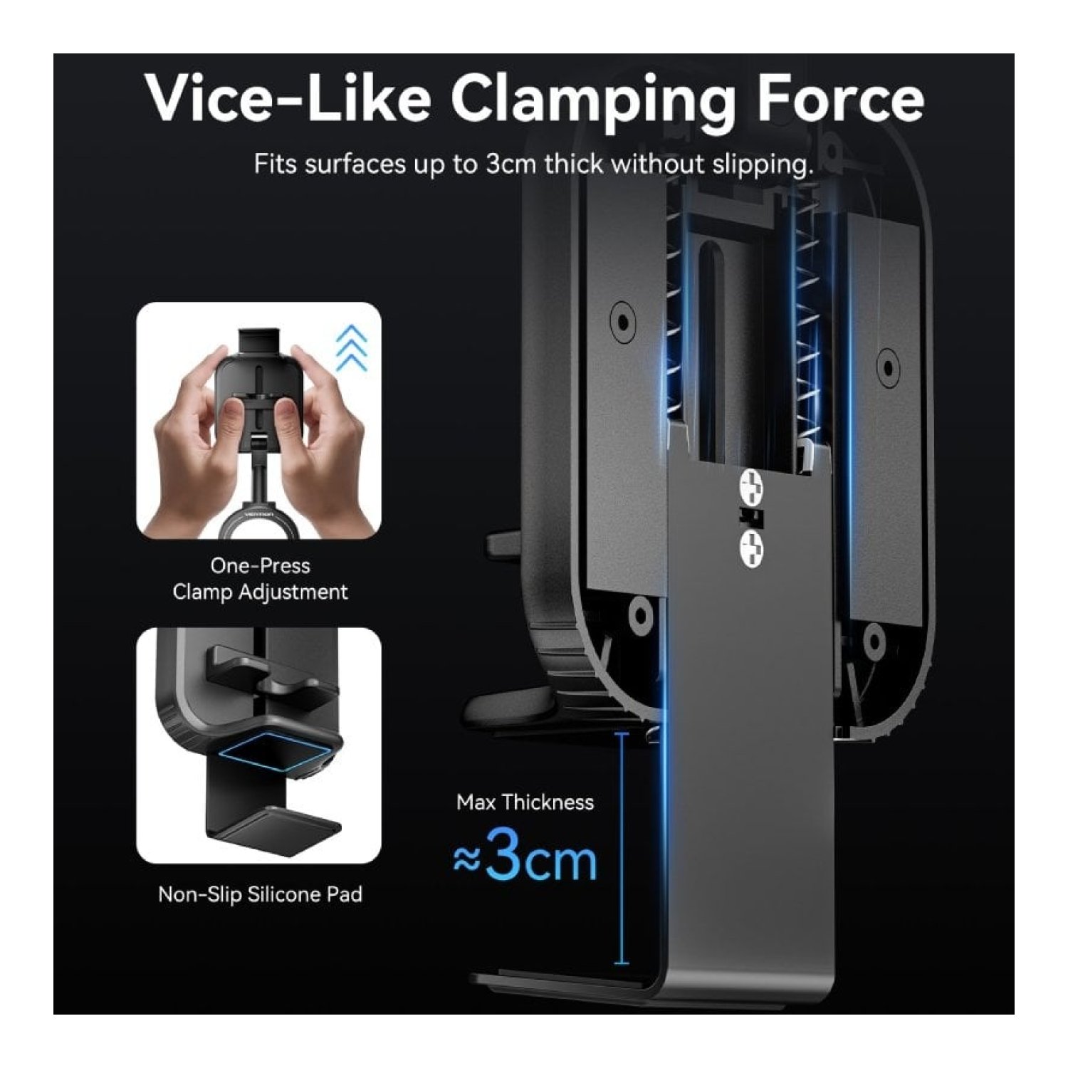 Vention · Soporte Smartphone · Articulado · Negro