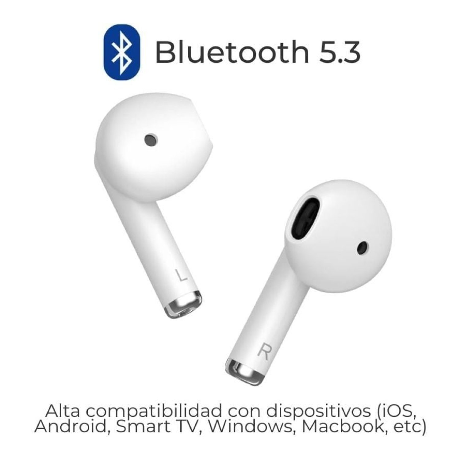 ZTE Buds 2 · Auriculares Bluetooth · Autonomía 5h · Estuche de Carga · Blancos