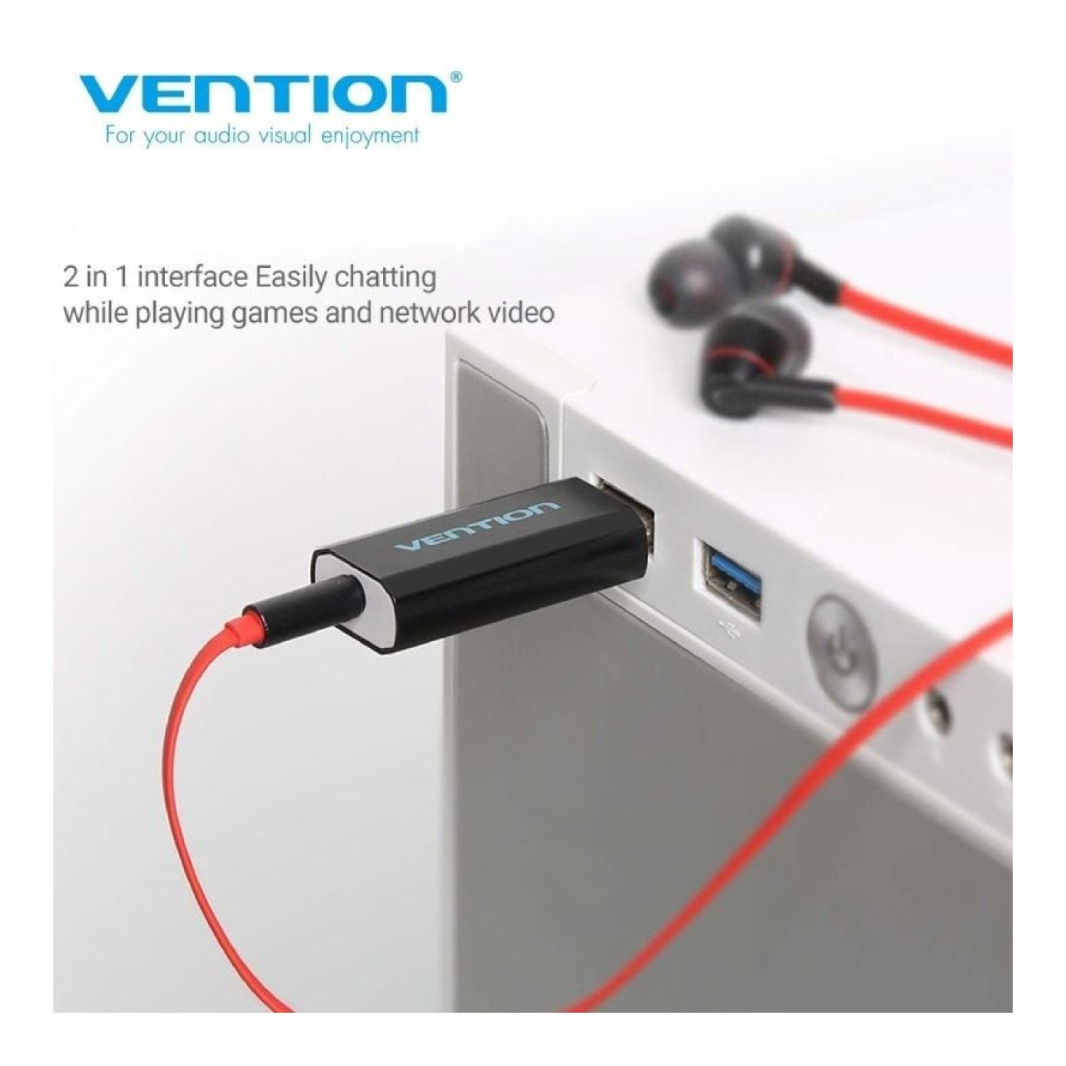 Vention VAB-S15 · Tarjeta Sonido USB · Jack 3.5mm