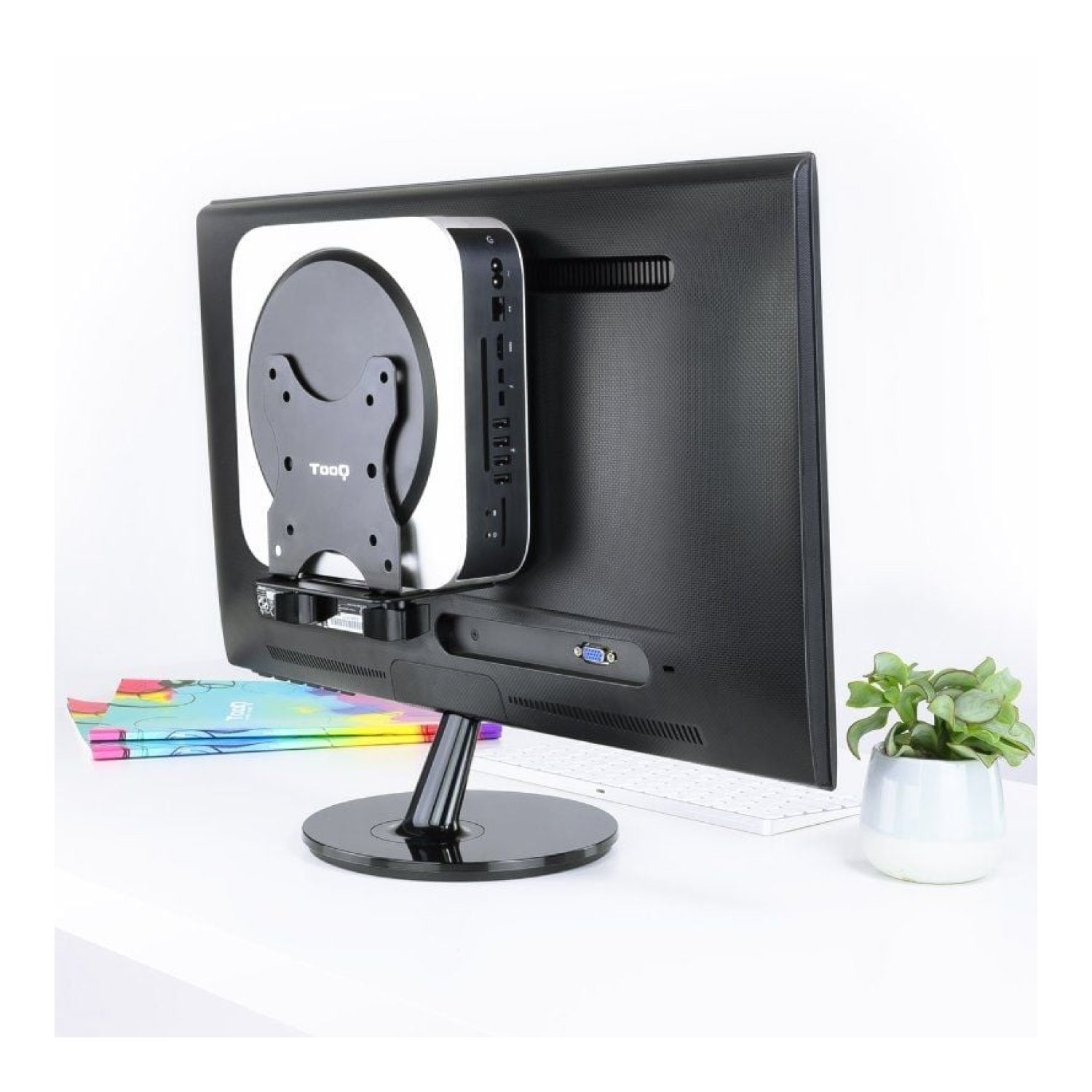 TooQ Soporte MiniPC VESA 100x100 · Hasta 5kg · Negro
