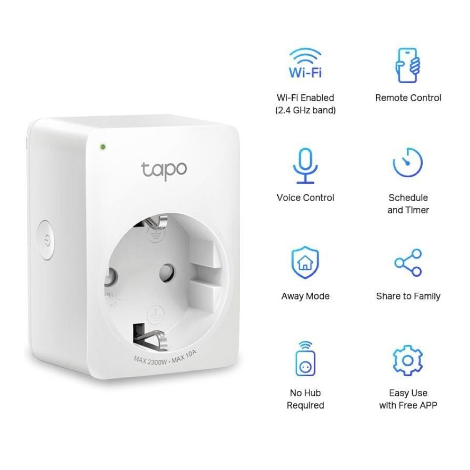 TP-Link Tapo P100 · Enchufe WiFi Inteligente · Control Remoto · Ahorro Energético