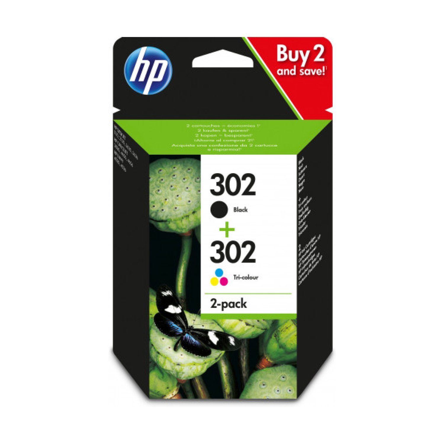HP Cartucho nº302 · Multipack · Negro + Tricolor