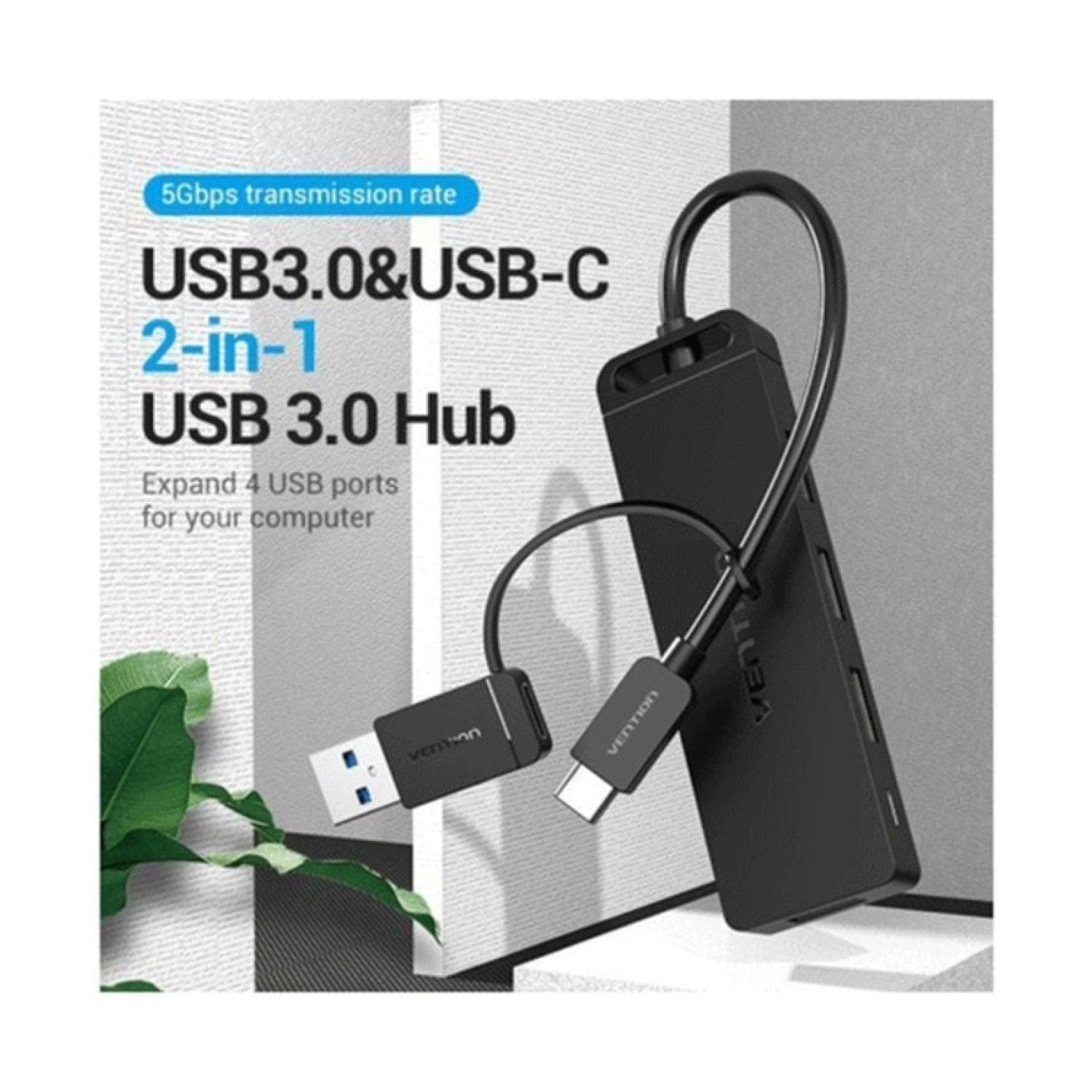 Vention Hub USB 3.0 · 4 Puertos USB · USB Tipo-C con PD