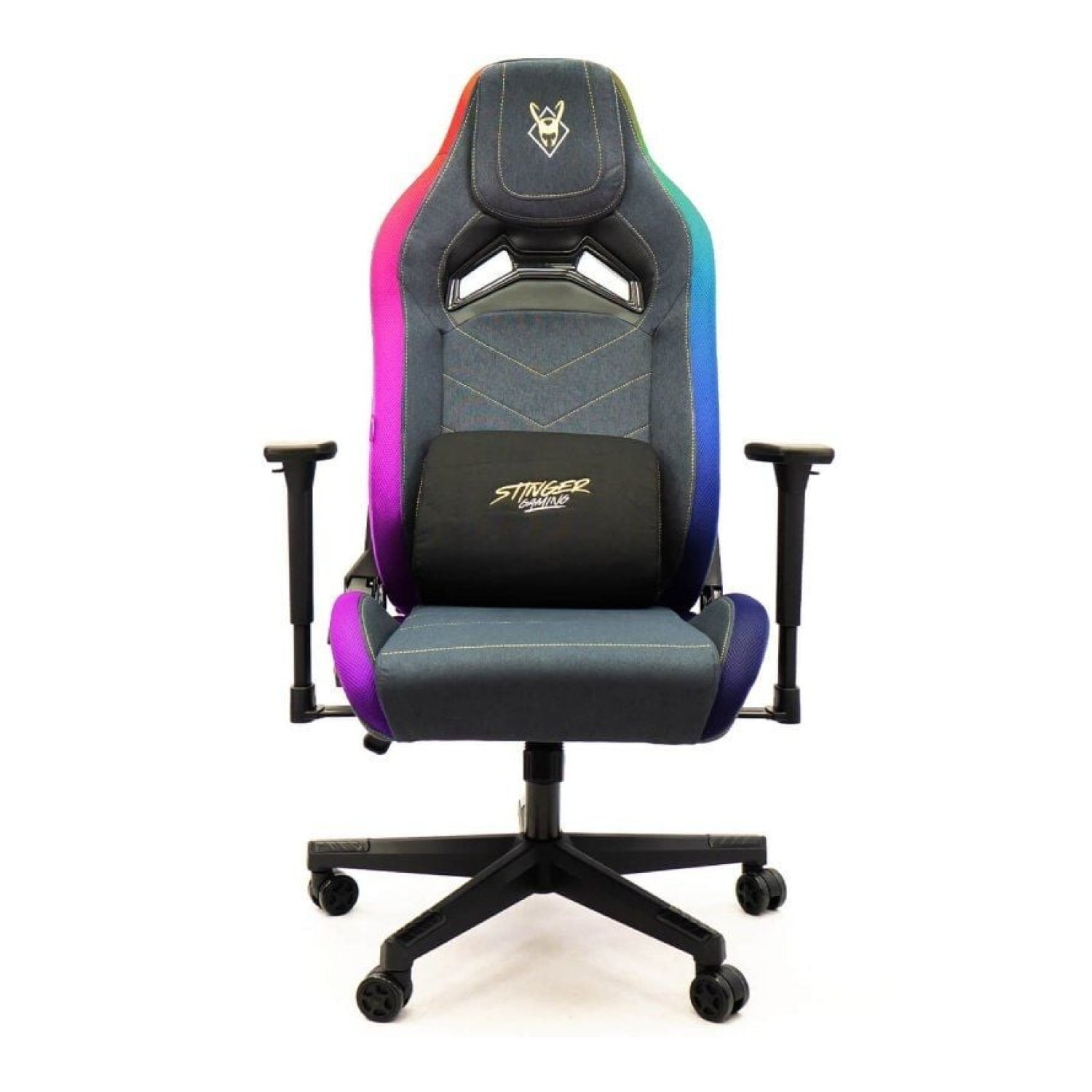 Silla Gaming Woxter Stinger Station Elite/ Luces LED/ Dorada y Plata