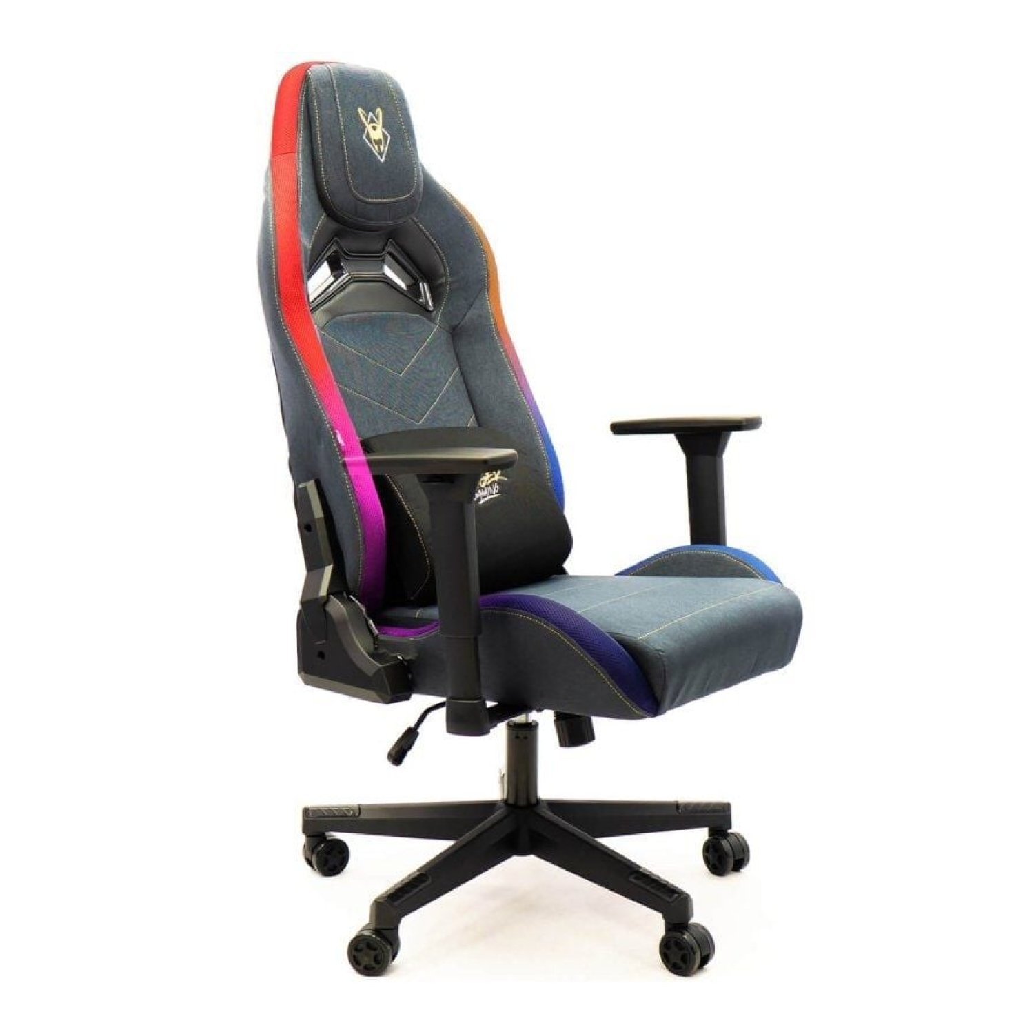 Silla Gaming Woxter Stinger Station Elite/ Luces LED/ Dorada y Plata