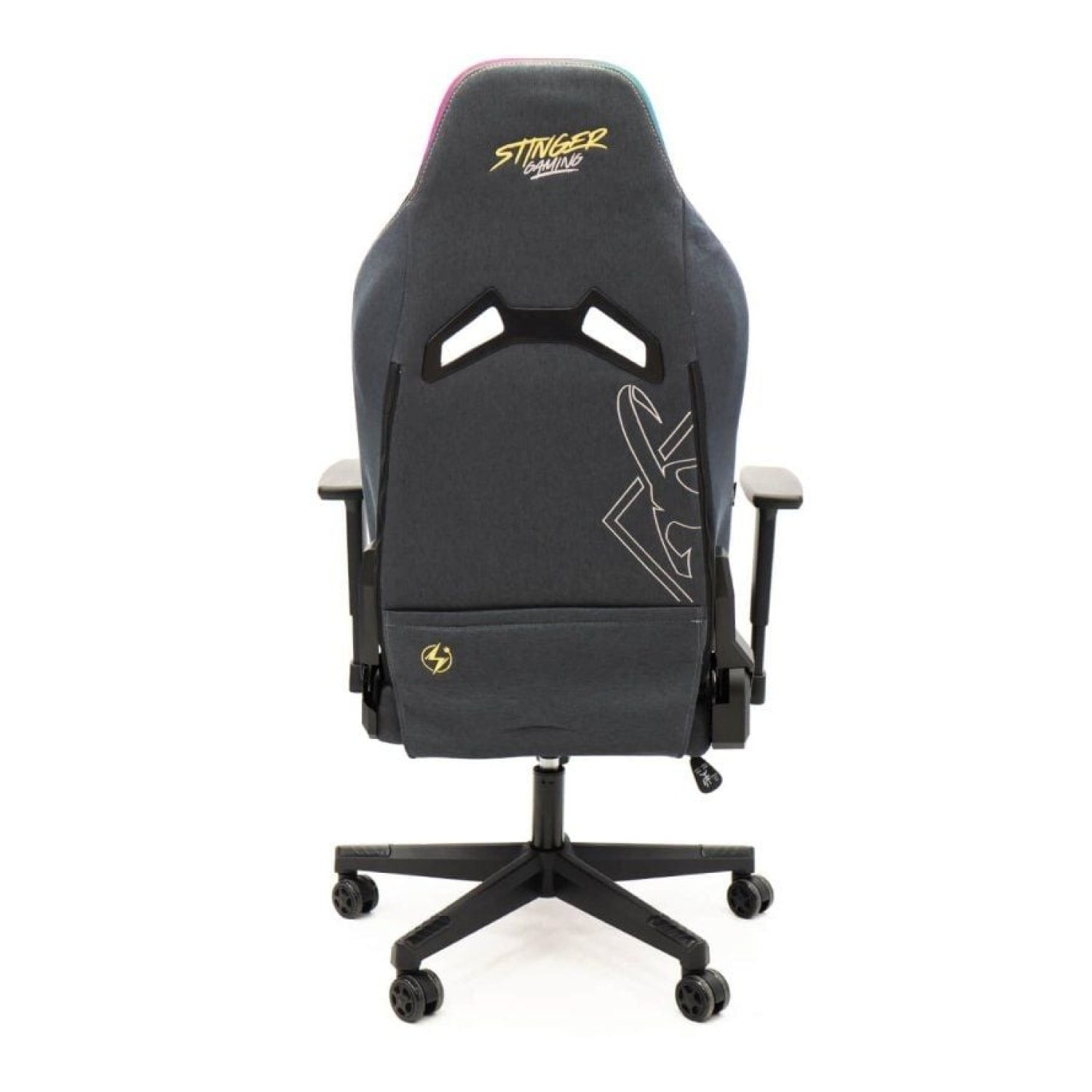 Silla Gaming Woxter Stinger Station Elite/ Luces LED/ Dorada y Plata