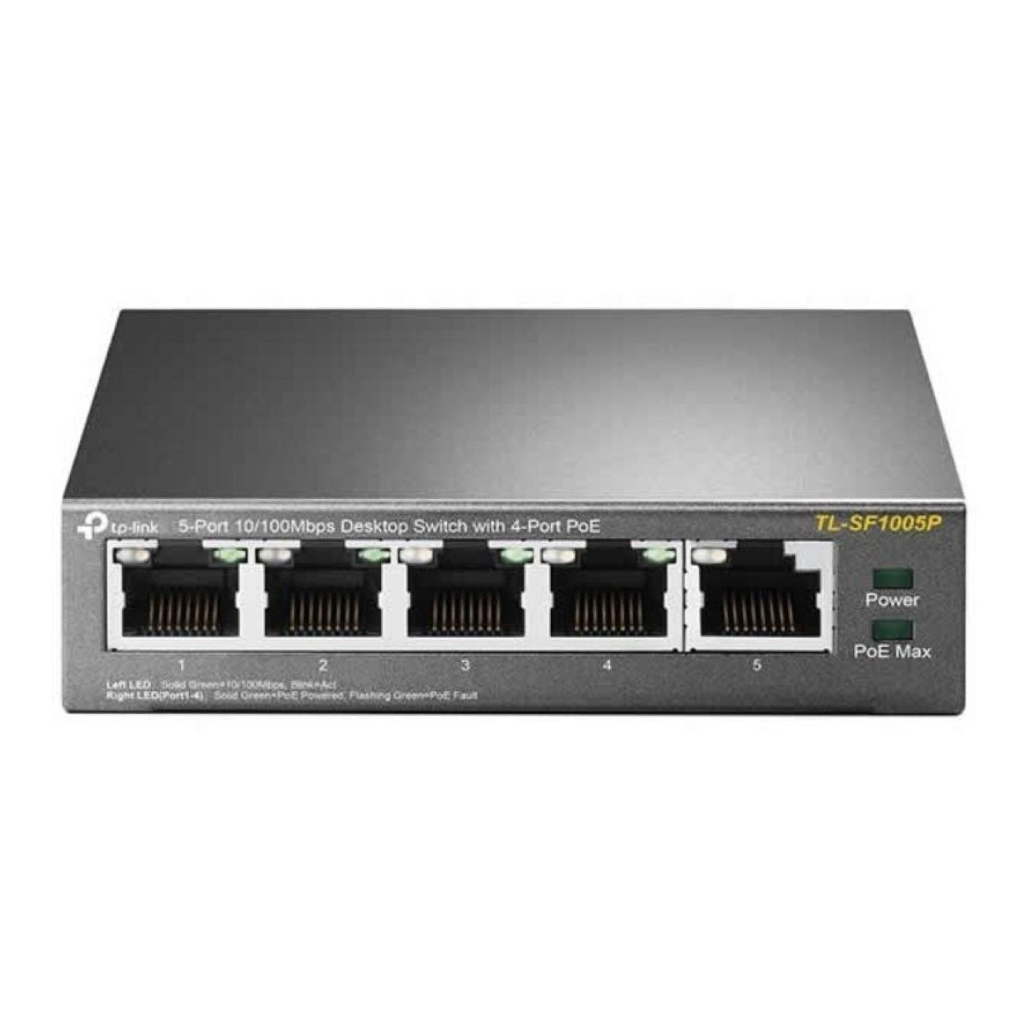 TP-Link TL-SF1005P · Switch 5 Puertos · 10/100 Mbps · PoE · RJ-45
