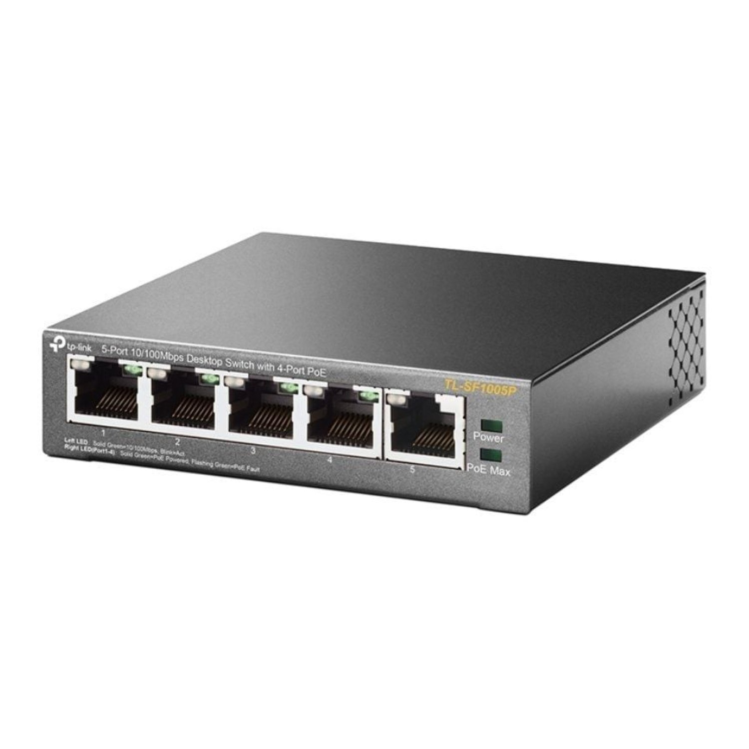 TP-Link TL-SF1005P · Switch 5 Puertos · 10/100 Mbps · PoE · RJ-45