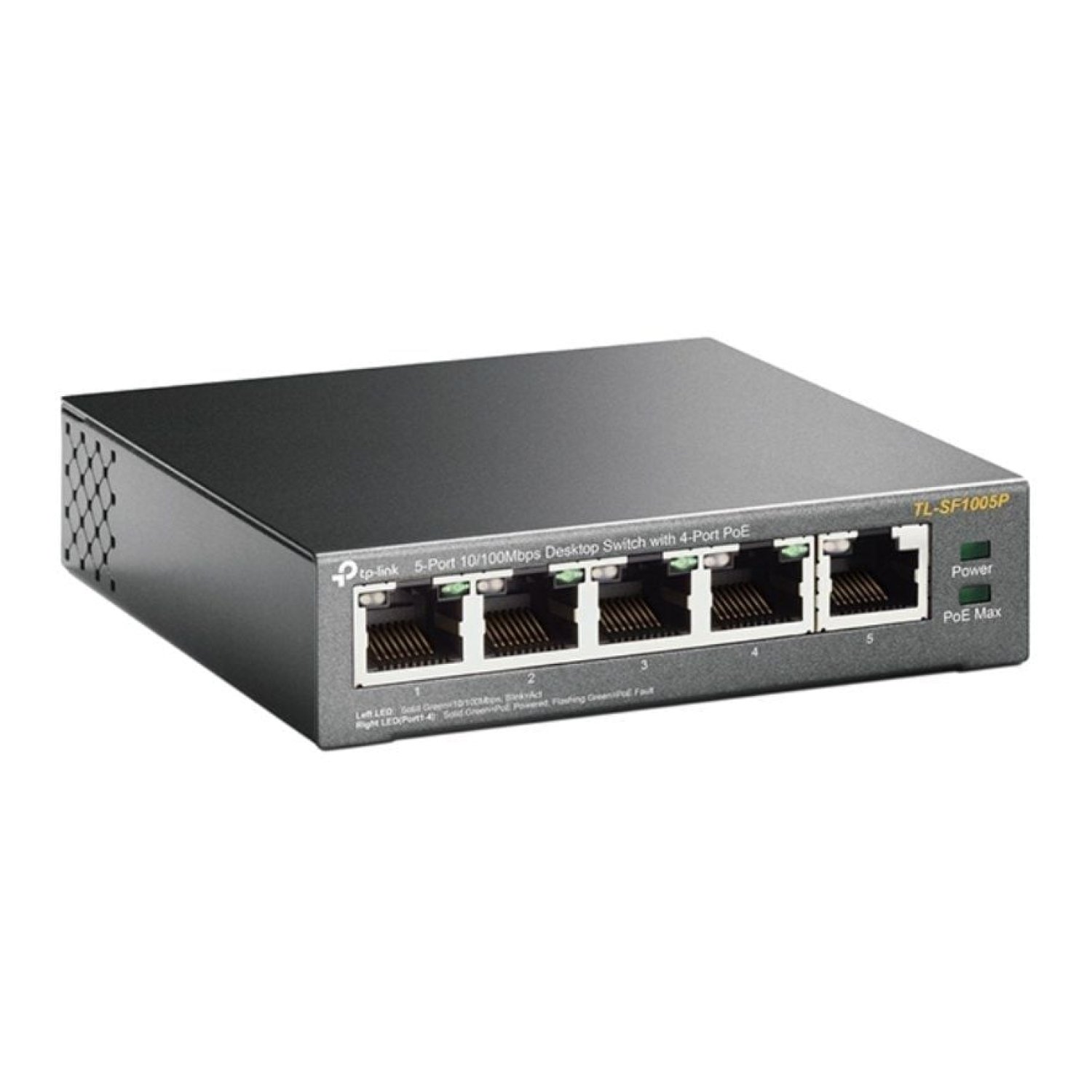 TP-Link TL-SF1005P · Switch 5 Puertos · 10/100 Mbps · PoE · RJ-45
