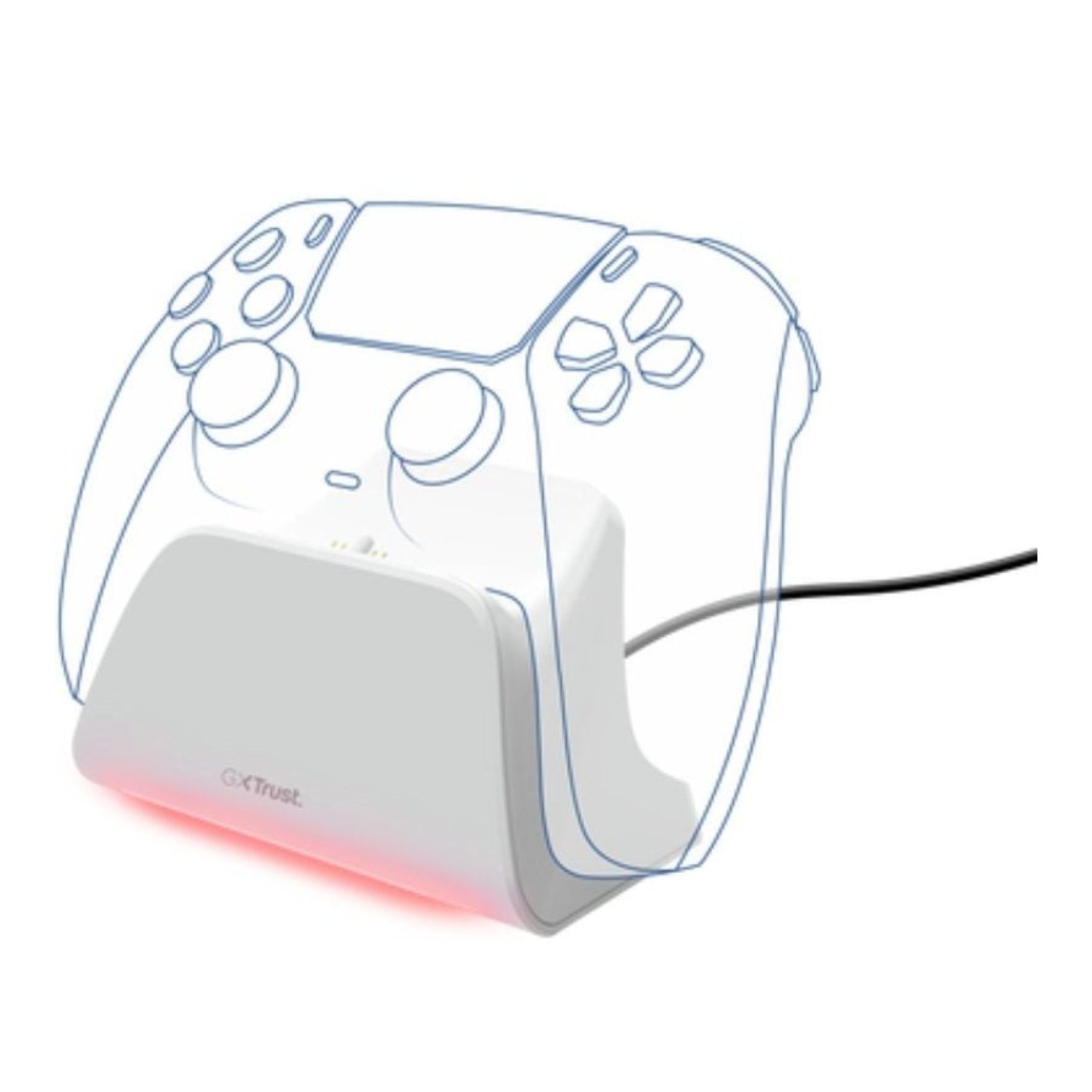 Trust Gaming GXT 255 · Estación de Carga Rápida PS5 · Blanco